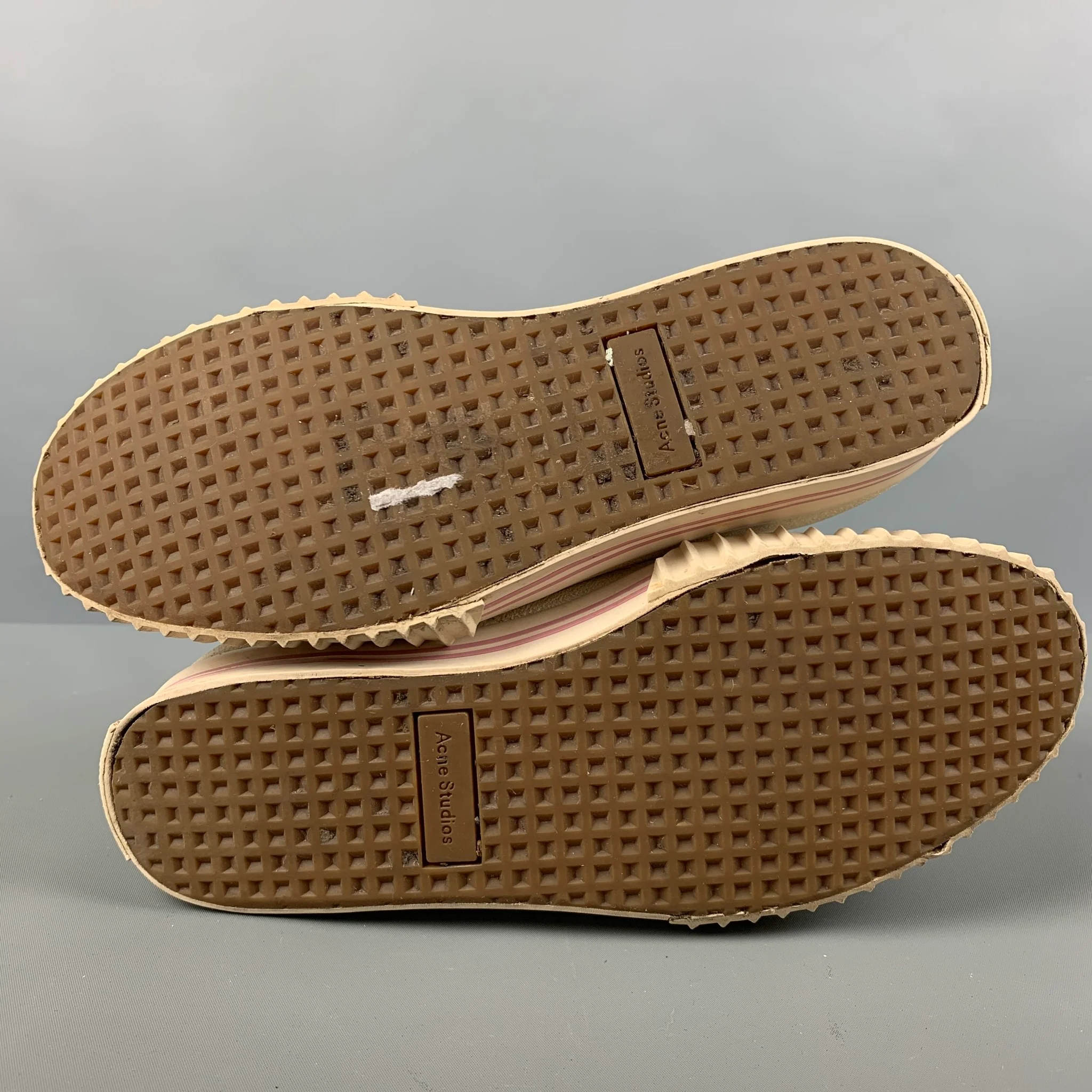ACNE STUDIOS Size 8 White Canvas Sneakers - Image 6