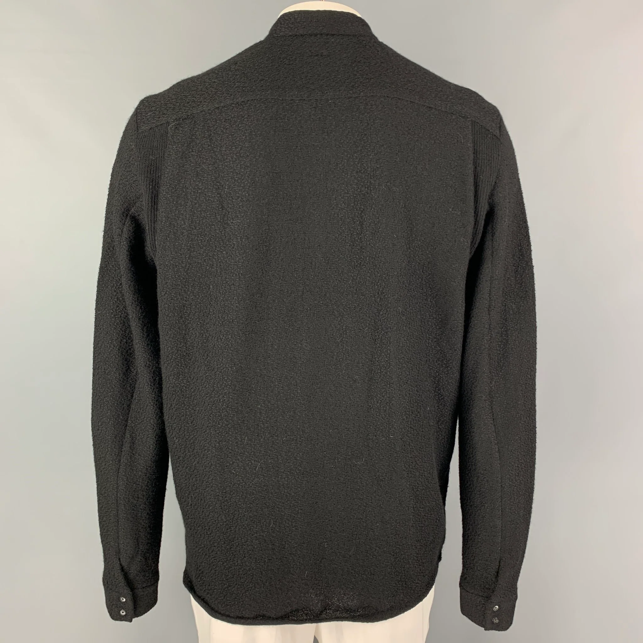 ACRONYM Size L Black Textured Wool Zip Up Jacket - Image 3