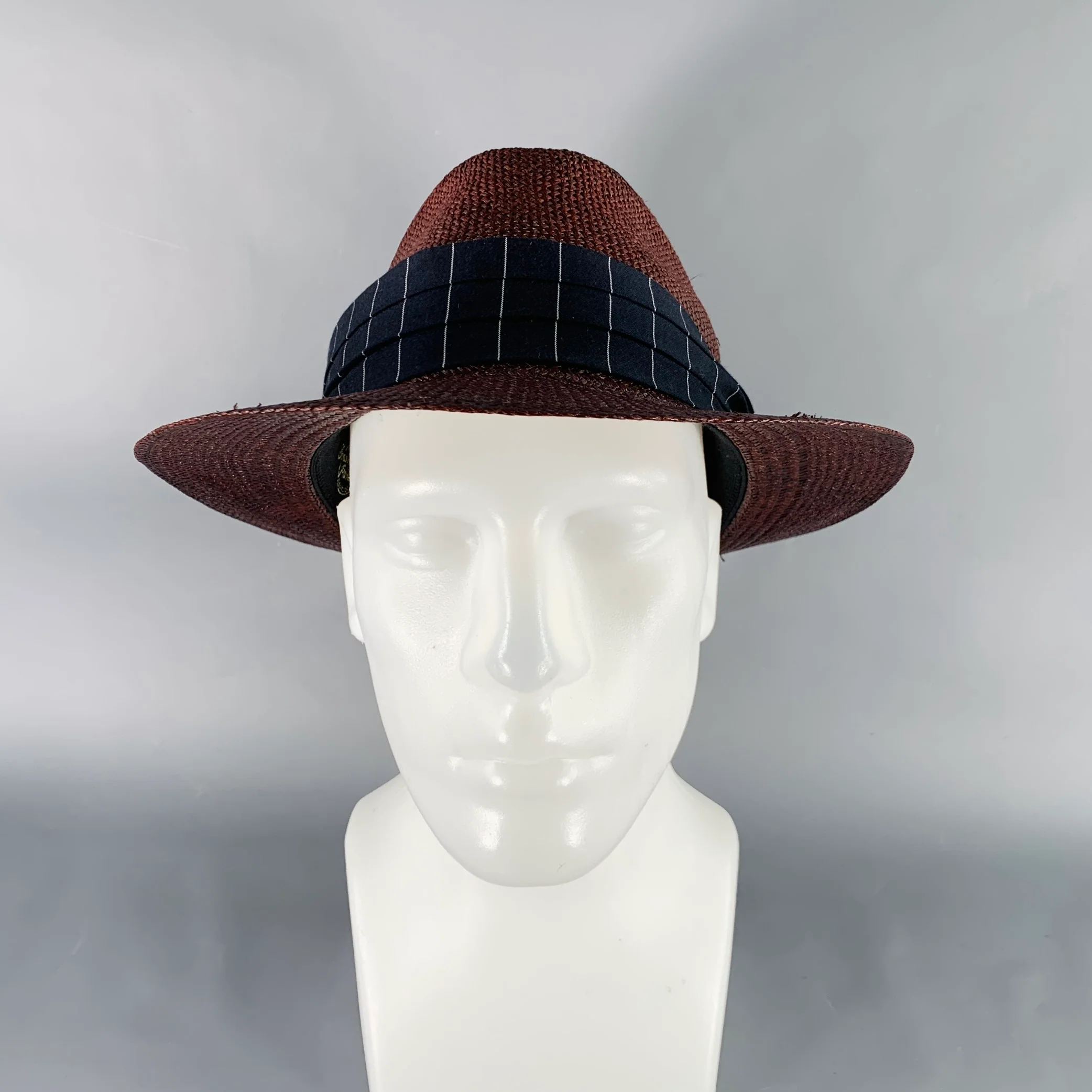 ADAM KIMMEL Size L Brown Woven Straw Panama Hat - Image 2