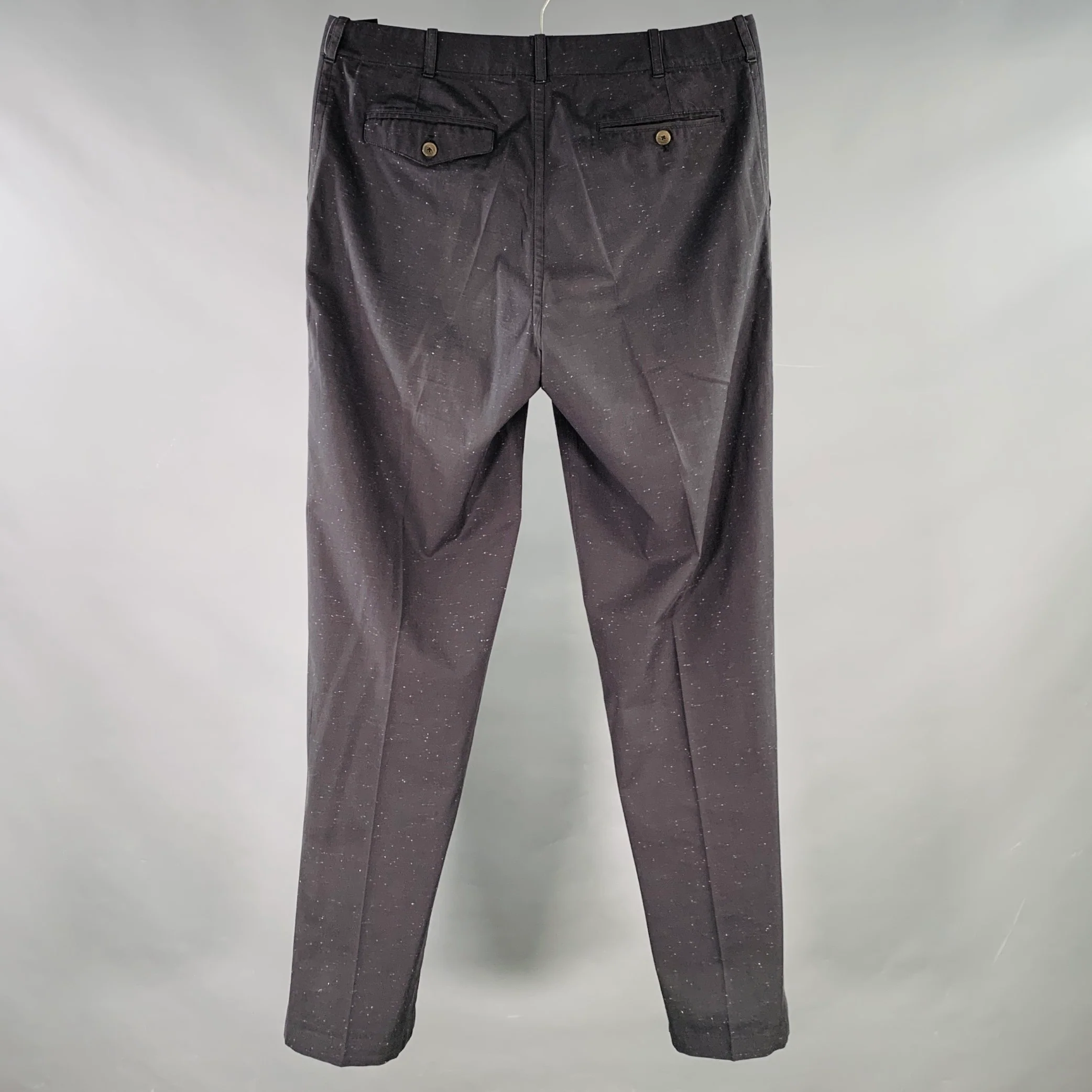 ADAM KIMMEL Size M Black White Cotton Flat Front Dress Pants - Image 2