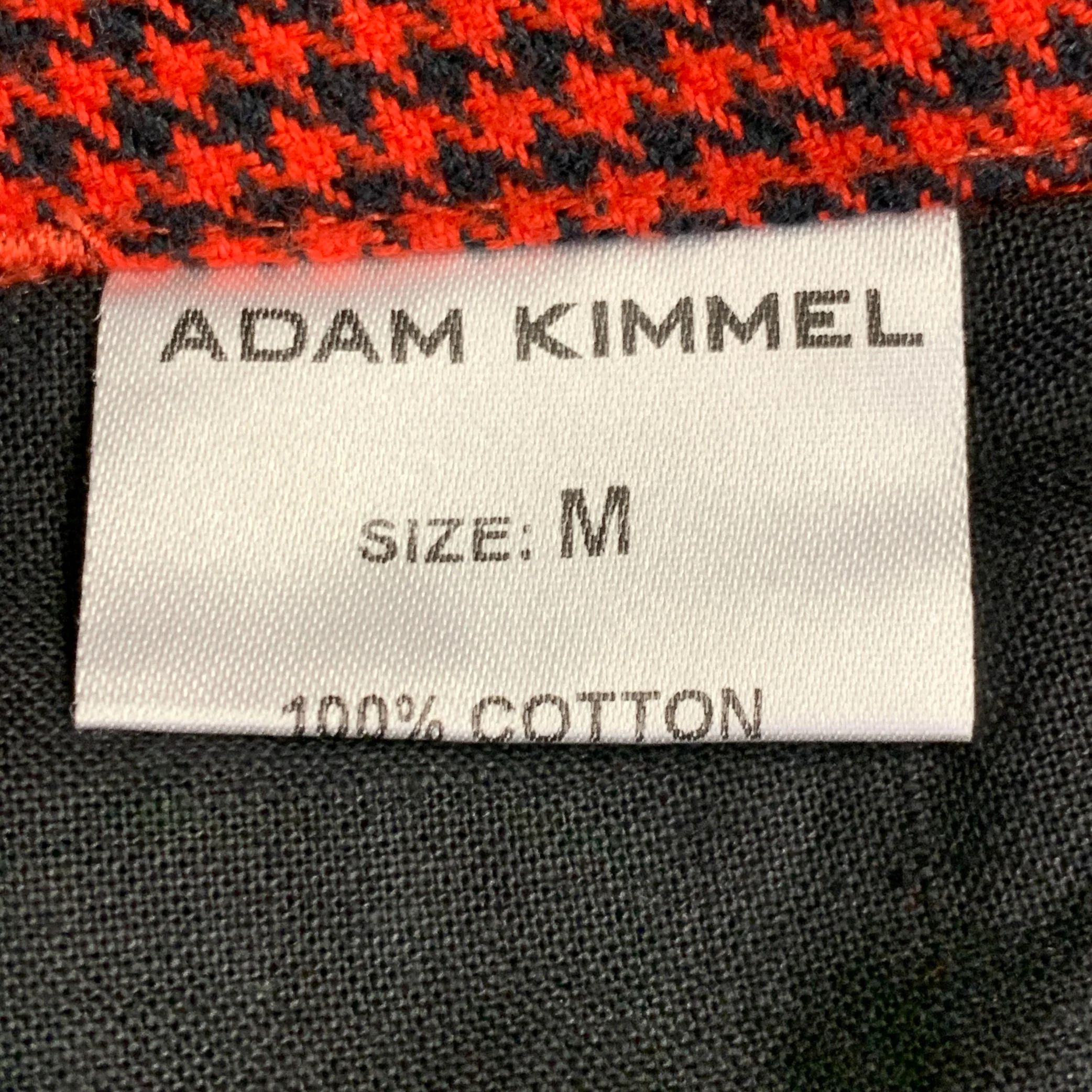 ADAM KIMMEL Size M Red Black Houndstooth Cotton Straight Zip Fly Dress Pants - Image 5