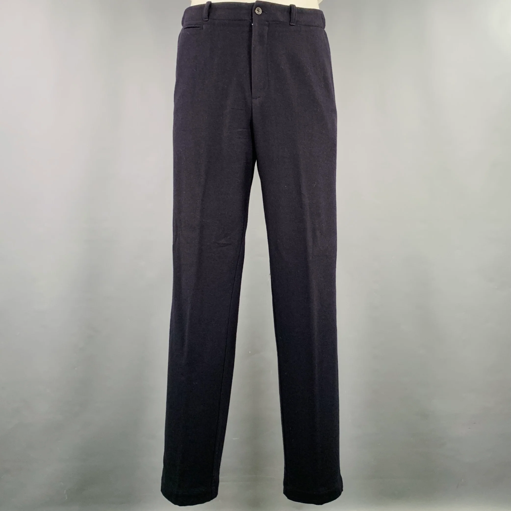ADAM KIMMEL Size XL Navy Twill Wool Notch Lapel Suit - Image 4