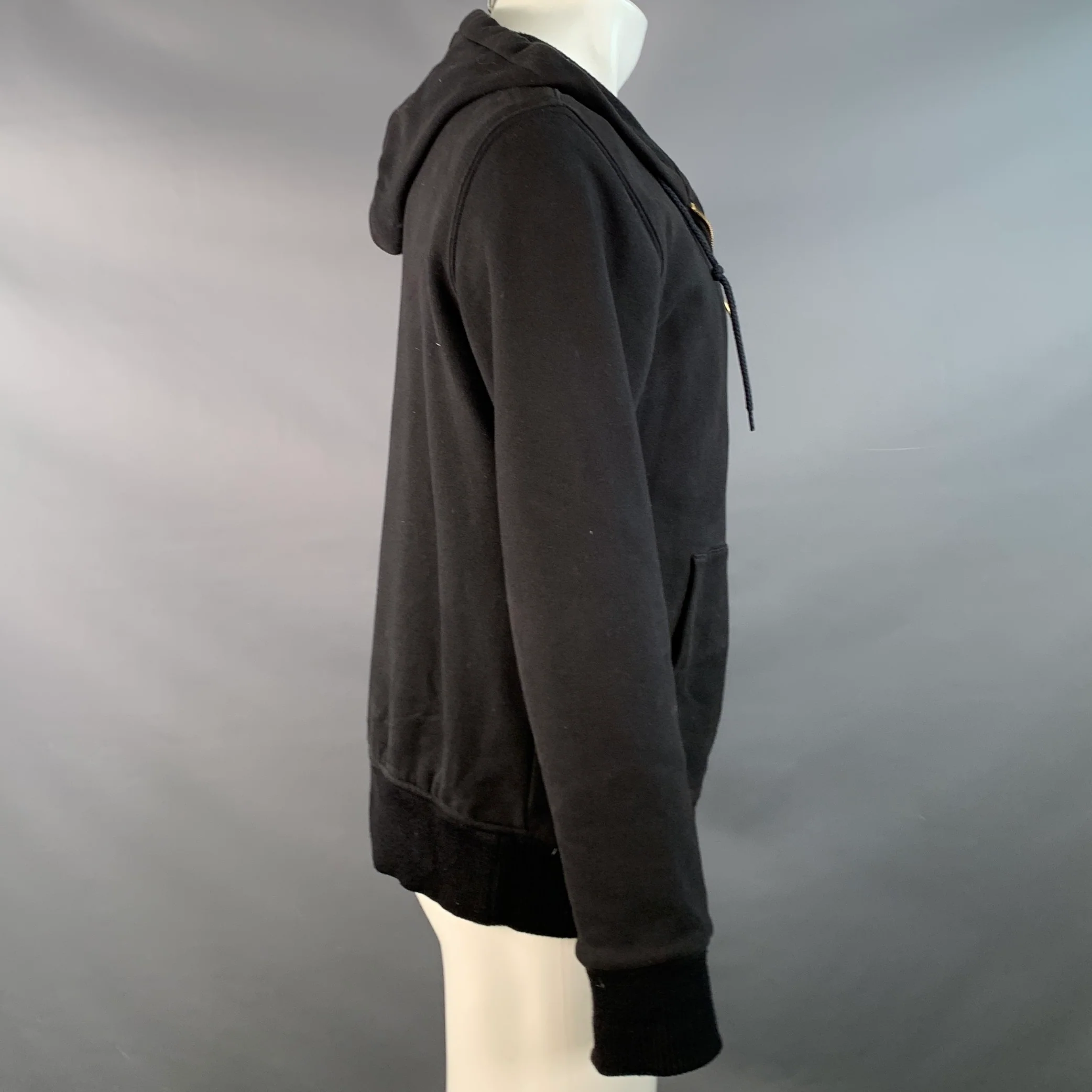 ADAM KIMMEL x CARHARTT Size M Black Cotton Blend Zip Up Hooded Sweatshirt - Image 3