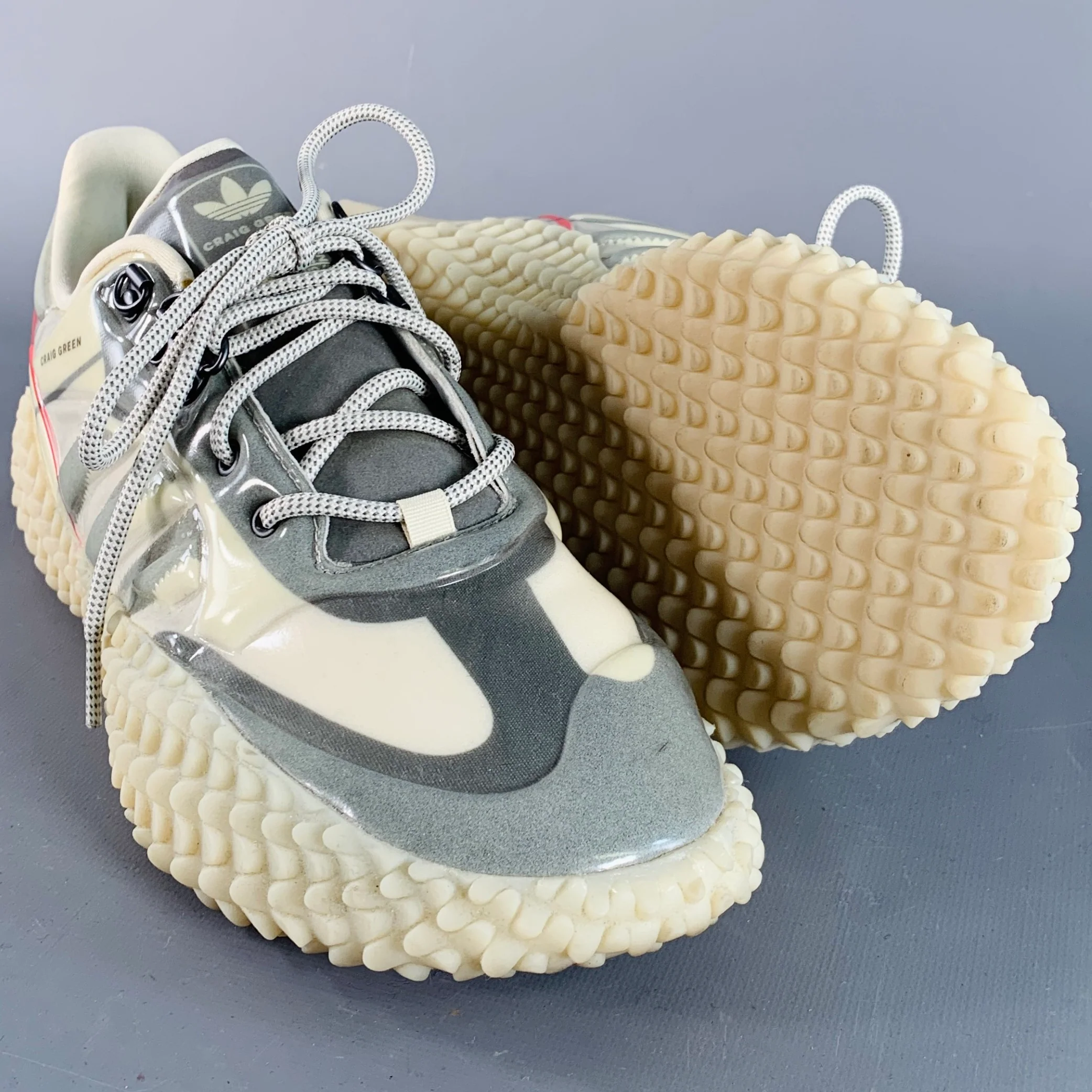 ADIDAS BY CRAIG GREEN Size 10 Beige Grey Low Top Chunky Sole Sneakers - Image 5