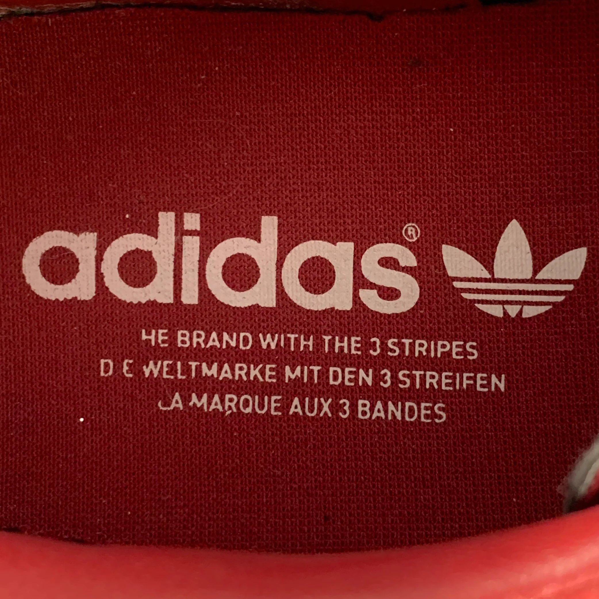 ADIDAS Size 10.5 Red White Stripe Suede Low Top Sneakers - Image 7