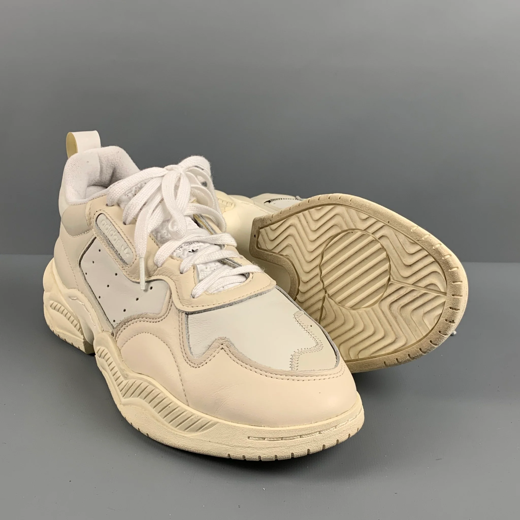 ADIDAS Supercourt RX Size 10 Cloud White Leather Athletic EE6328 Sneakers - Image 5