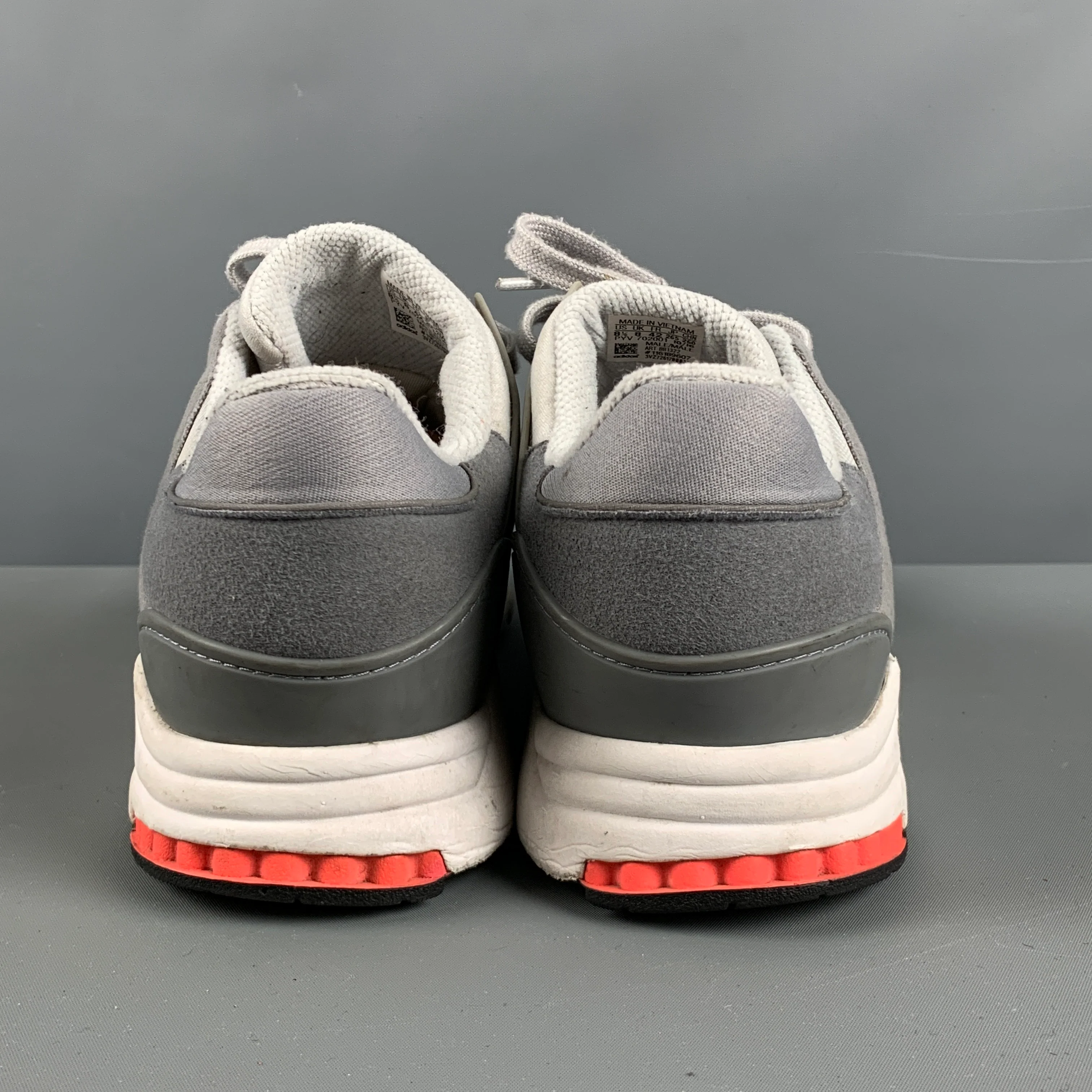 ADIDAS Size 8.5 Grey Black Mixed Materials Mesh Low Top Sneakers - Image 3