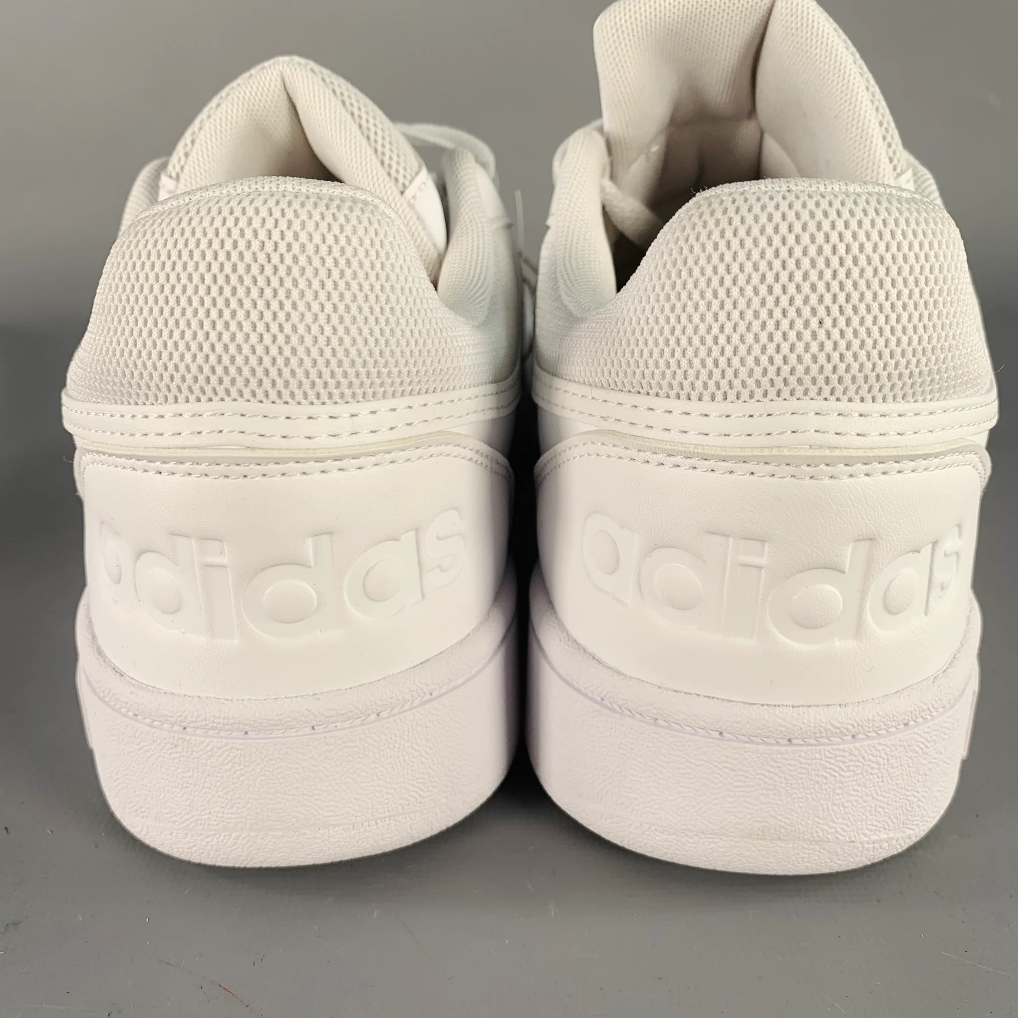 ADIDAS Size 9.5 White Leather Lace-Up Sneakers - Image 3