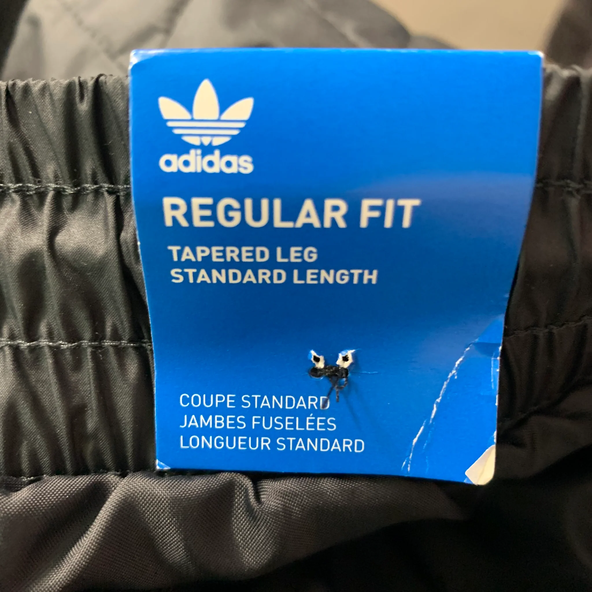 ADIDAS Size M Black Quilted Polyester Zip Fly Casual Pants - Image 5