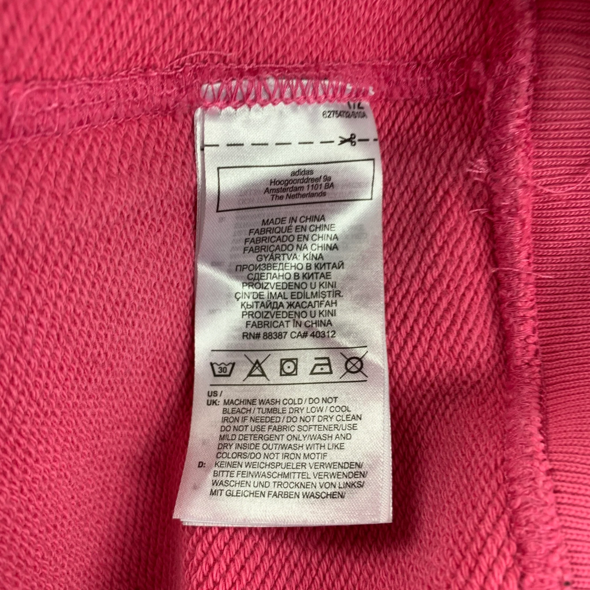 ADIDAS x Pharrell Williams Size M Pink Cotton Crew-Neck Pullover - Image 4
