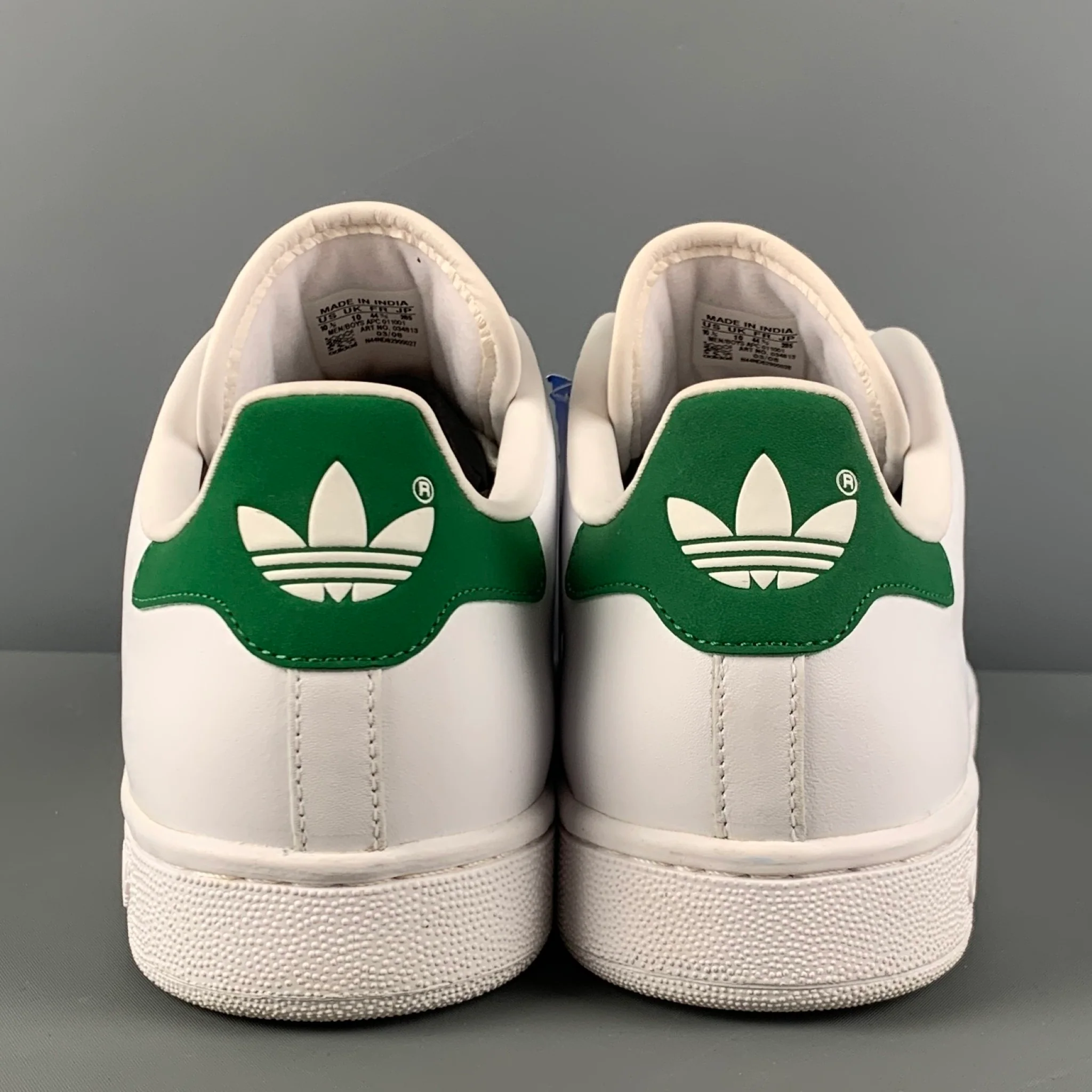 ADIDAS x STAN SMITH Size 10.5 White Leather Lace Up Sneakers - Image 5