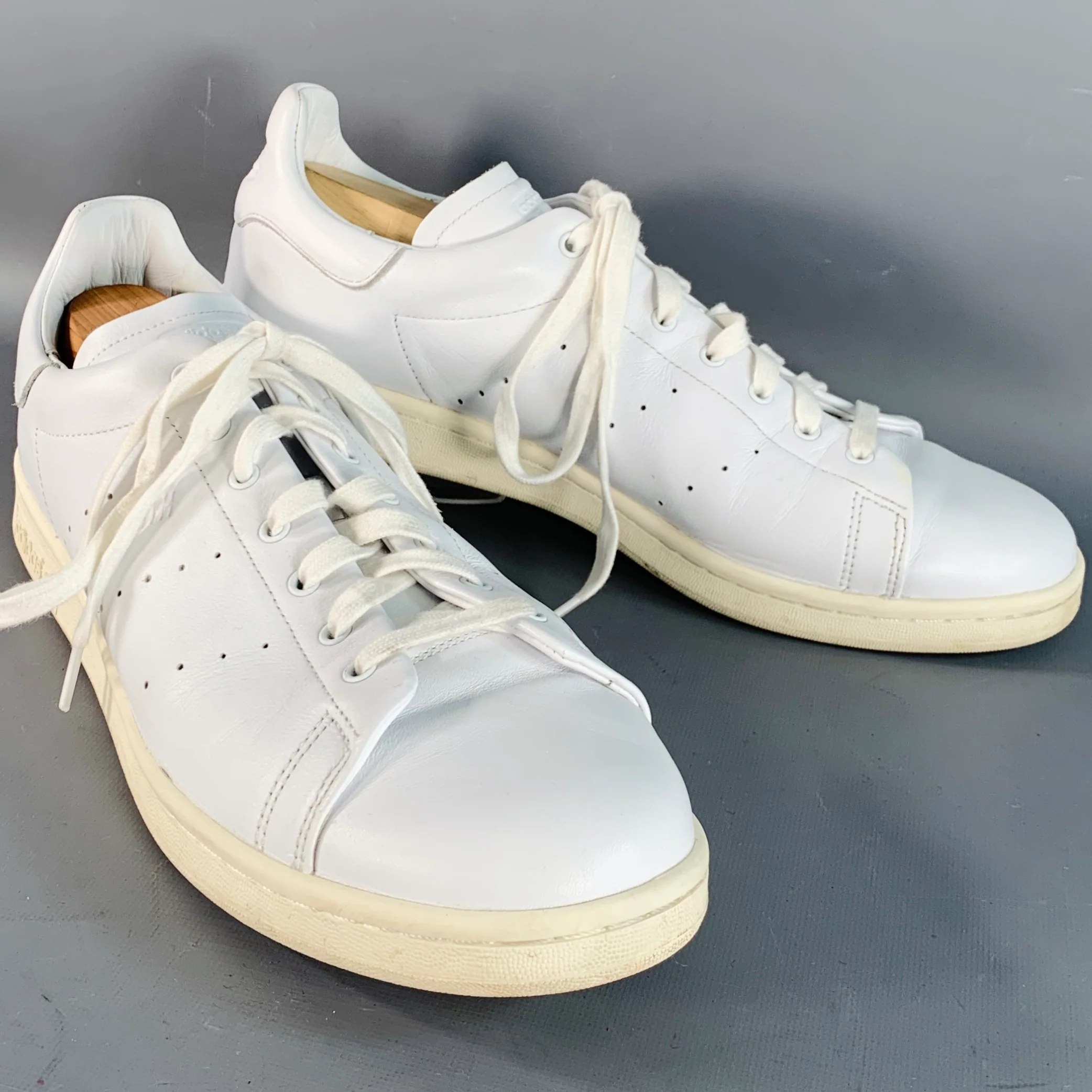 ADIDAS x STAN SMITH Size 13 White Leather Low Top Lace-Up Sneakers