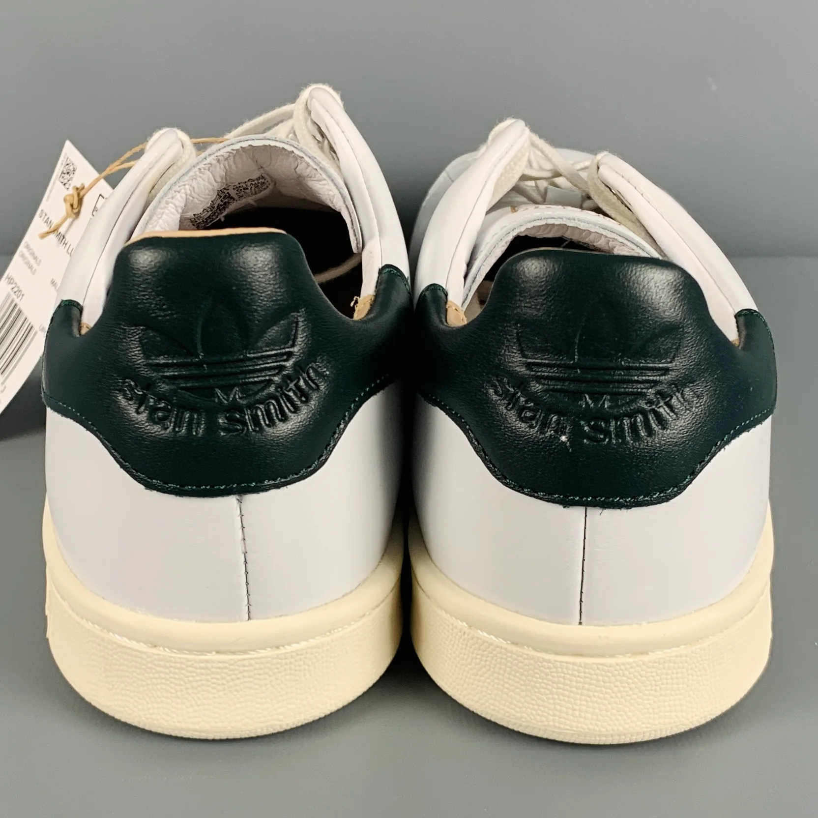ADIDAS x STAN SMITH Size 9.5 White Perforated Leather Lace-Up Sneakers - Image 3