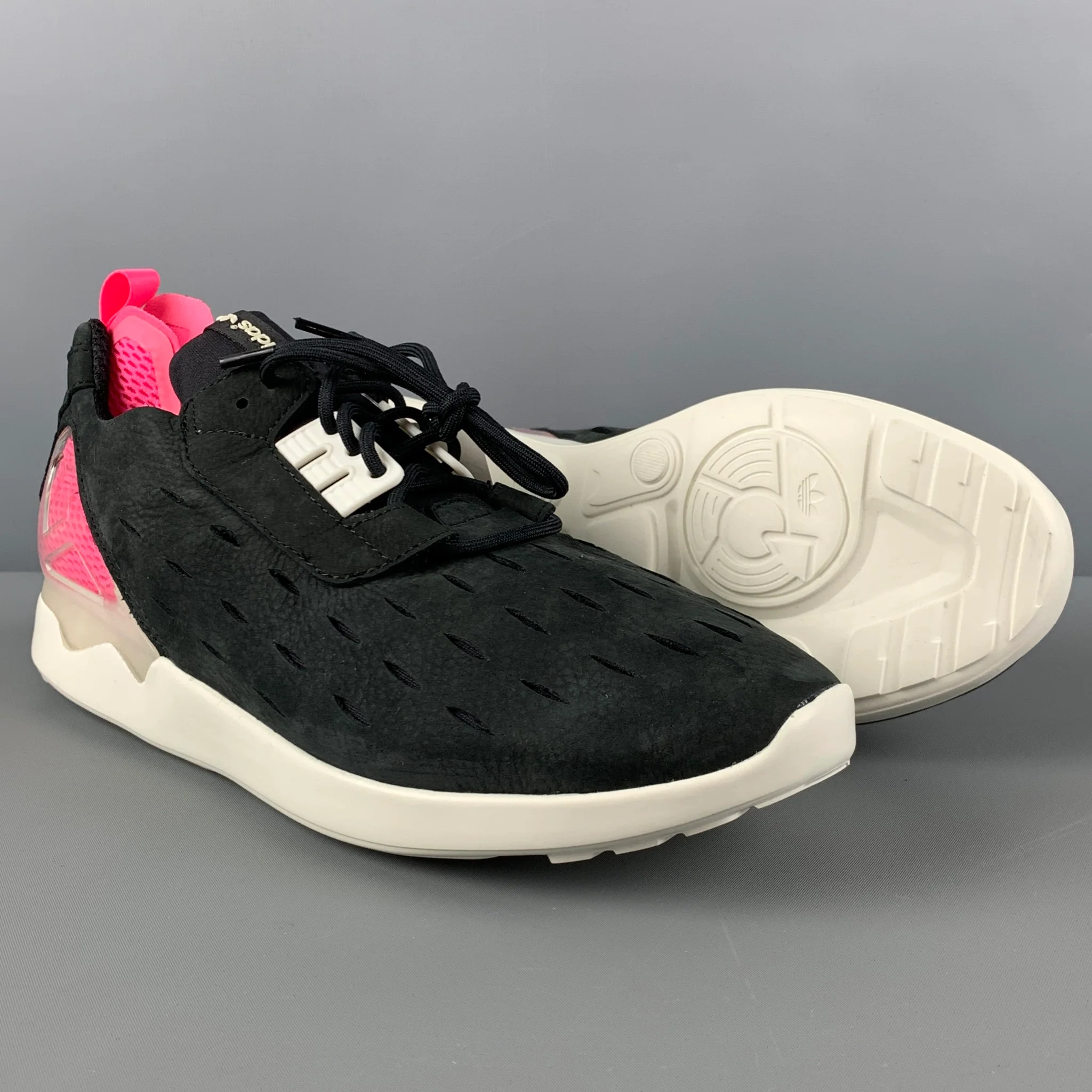 ADIDAS ZX8000 BLUE BOOST Size 10.5 Black Pink Color Block Mixed Materials Sneakers - Image 3
