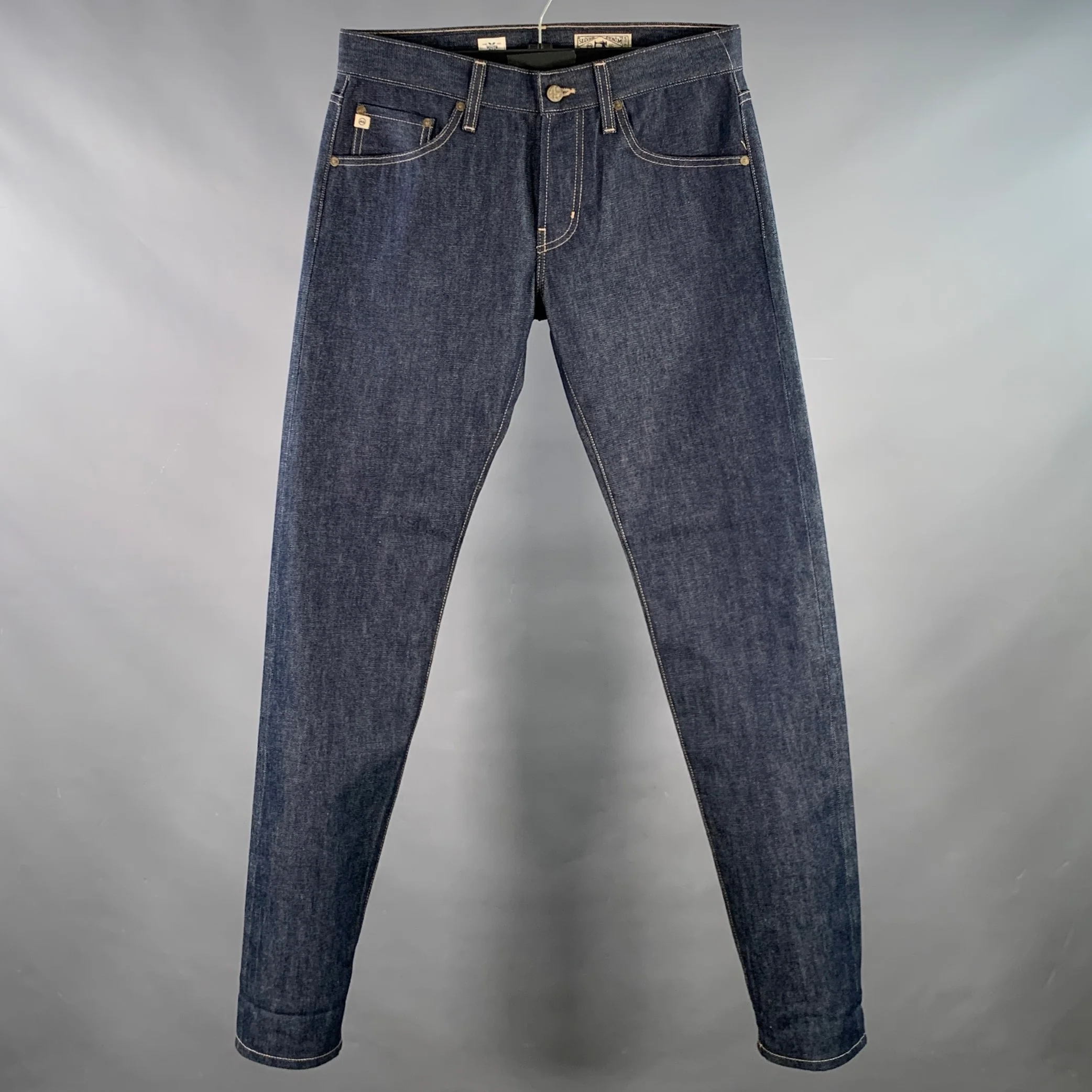 ADRIANO GOLDSCHMIED Limited Edition Size 31 Blue Indigo 13oz Cotton Selvedge Slim Jeans