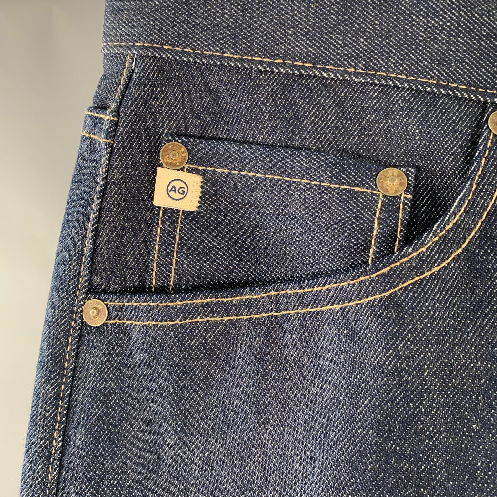 ADRIANO GOLDSCHMIED Limited Edition Size 31 Blue Indigo 13oz Cotton Selvedge Slim Jeans - Image 2