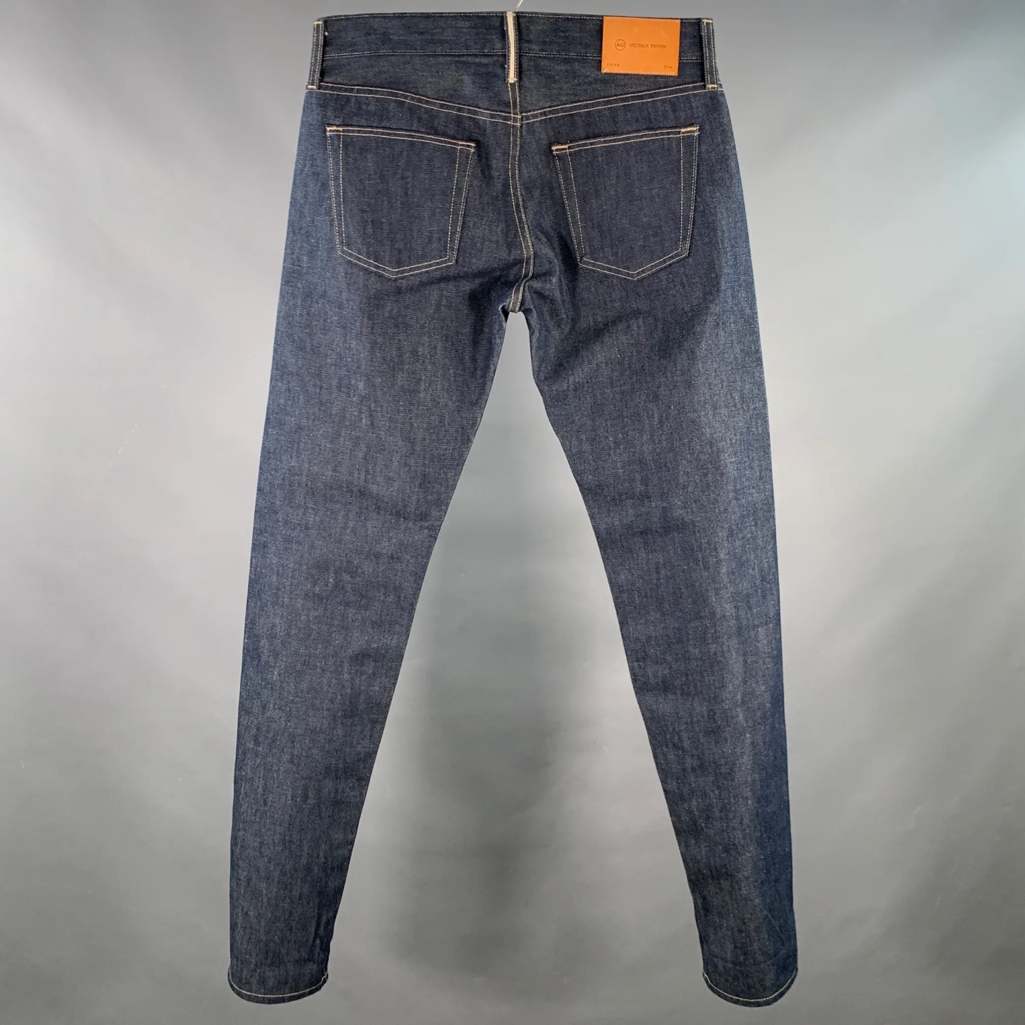 ADRIANO GOLDSCHMIED Limited Edition Size 31 Blue Indigo 13oz Cotton Selvedge Slim Jeans - Image 3