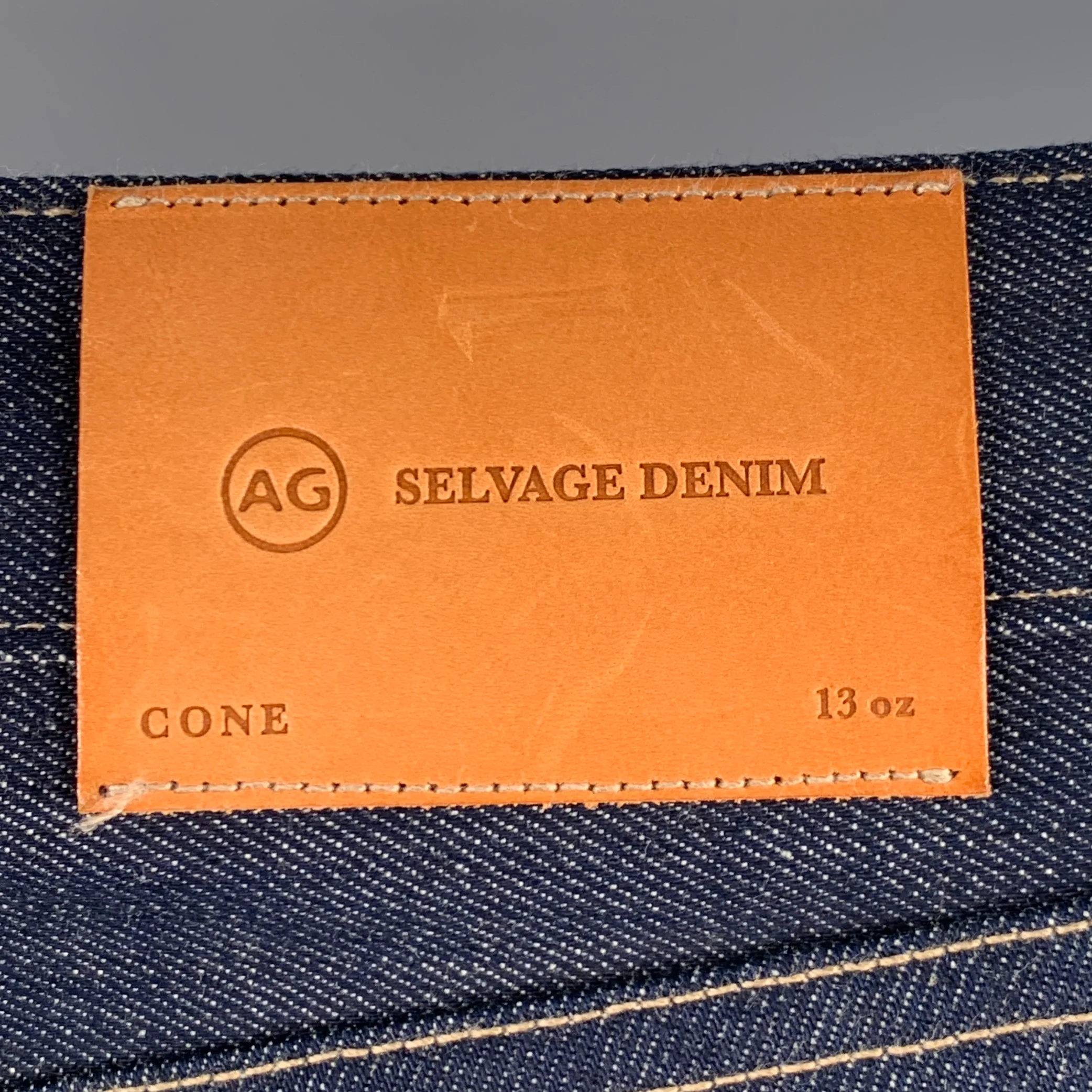 ADRIANO GOLDSCHMIED Limited Edition Size 31 Blue Indigo 13oz Cotton Selvedge Slim Jeans - Image 4