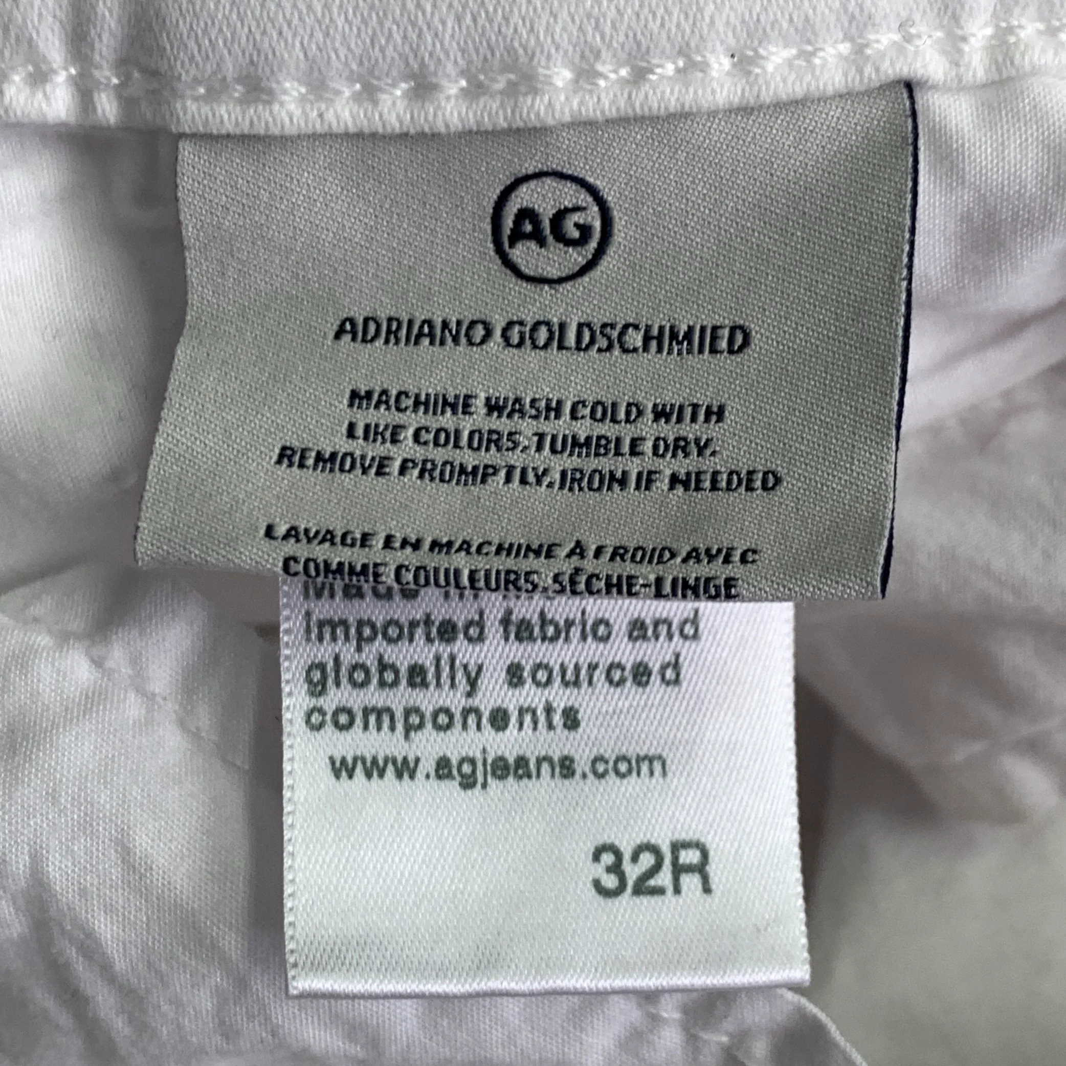 ADRIANO GOLDSCHMIED Size 32 Caden White Cotton Blend Jeans - Image 8