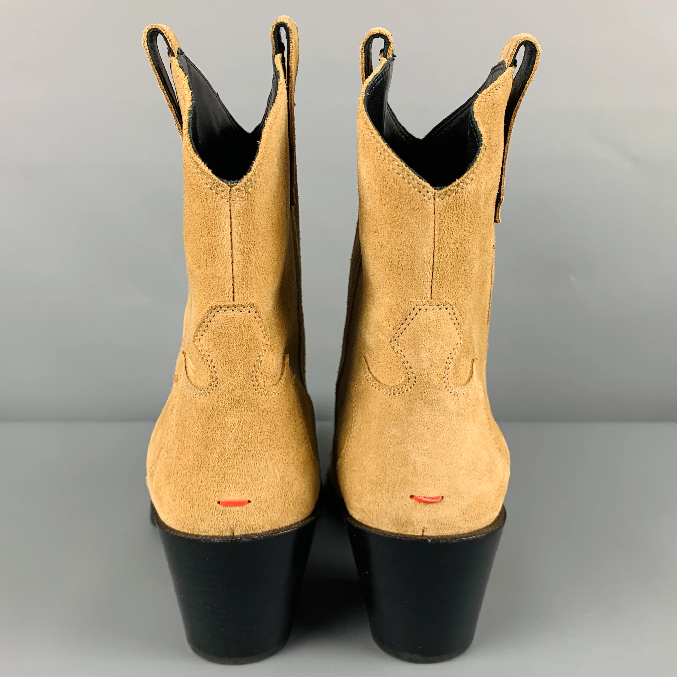 AEYDE Size 10 Beige Suede Western Boots - Image 3