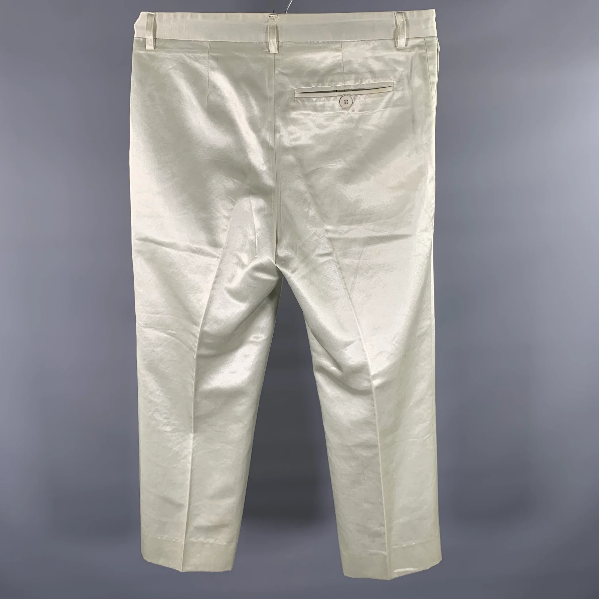 AGNÈS B. Size 33 Ivory Cotton Viscose Dress Pants - Image 3