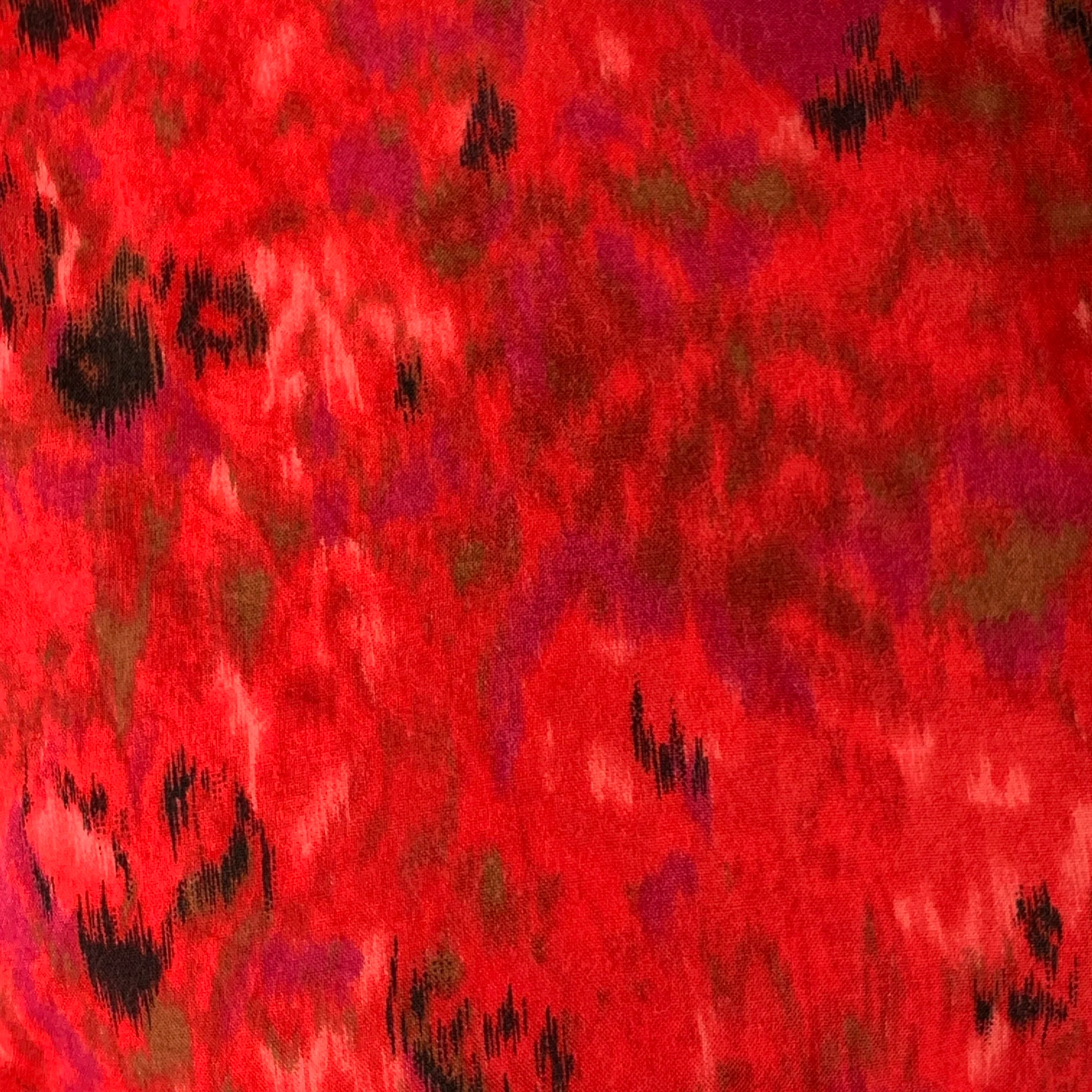 AGNÈS B. Size M Red Black Marbled One Pocket Long Sleeve Shirt - Image 2