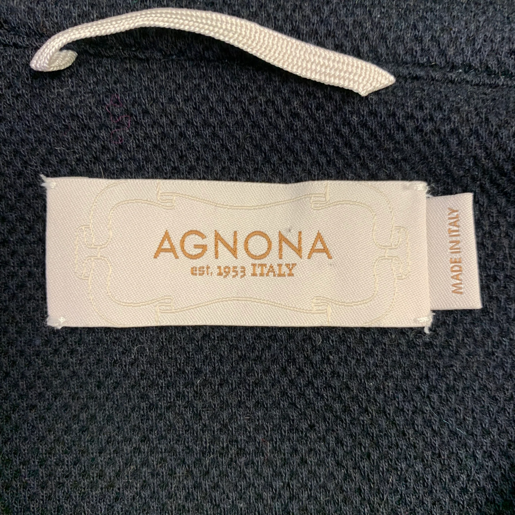 AGNONA Size 44 Navy Knit Cotton Cashmere Button Up Long Sleeve Shirt - Image 4