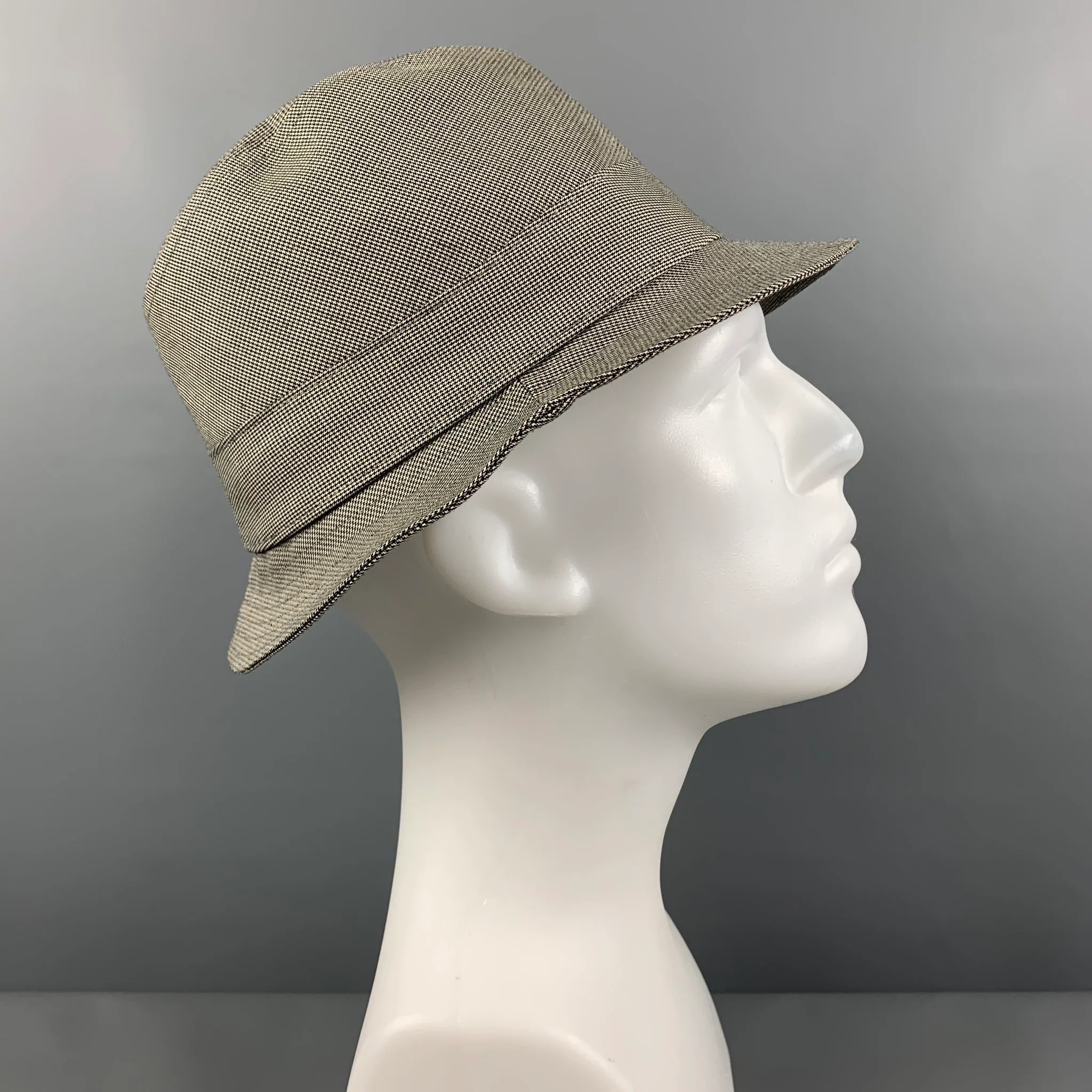 AIGLE Size S Grey Houndstooth GORE-TEX Fedora Hat - Image 3