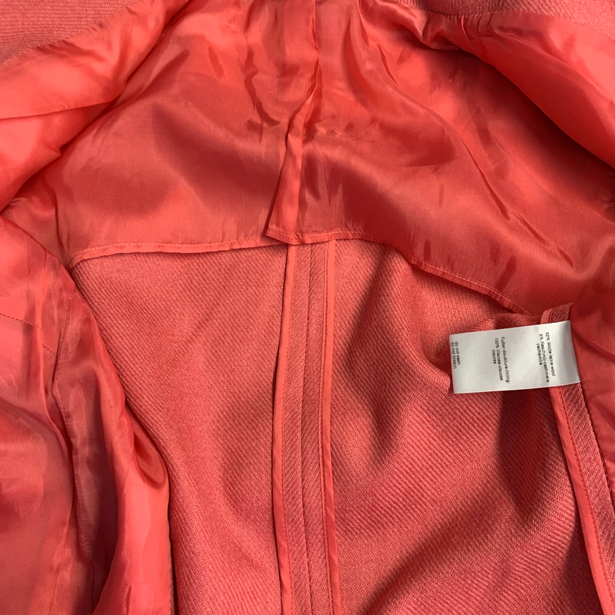 AKRIS PUNTO Size 8 Pink Wool Cashmere Twill Cinched Jacket Blazer - Image 8