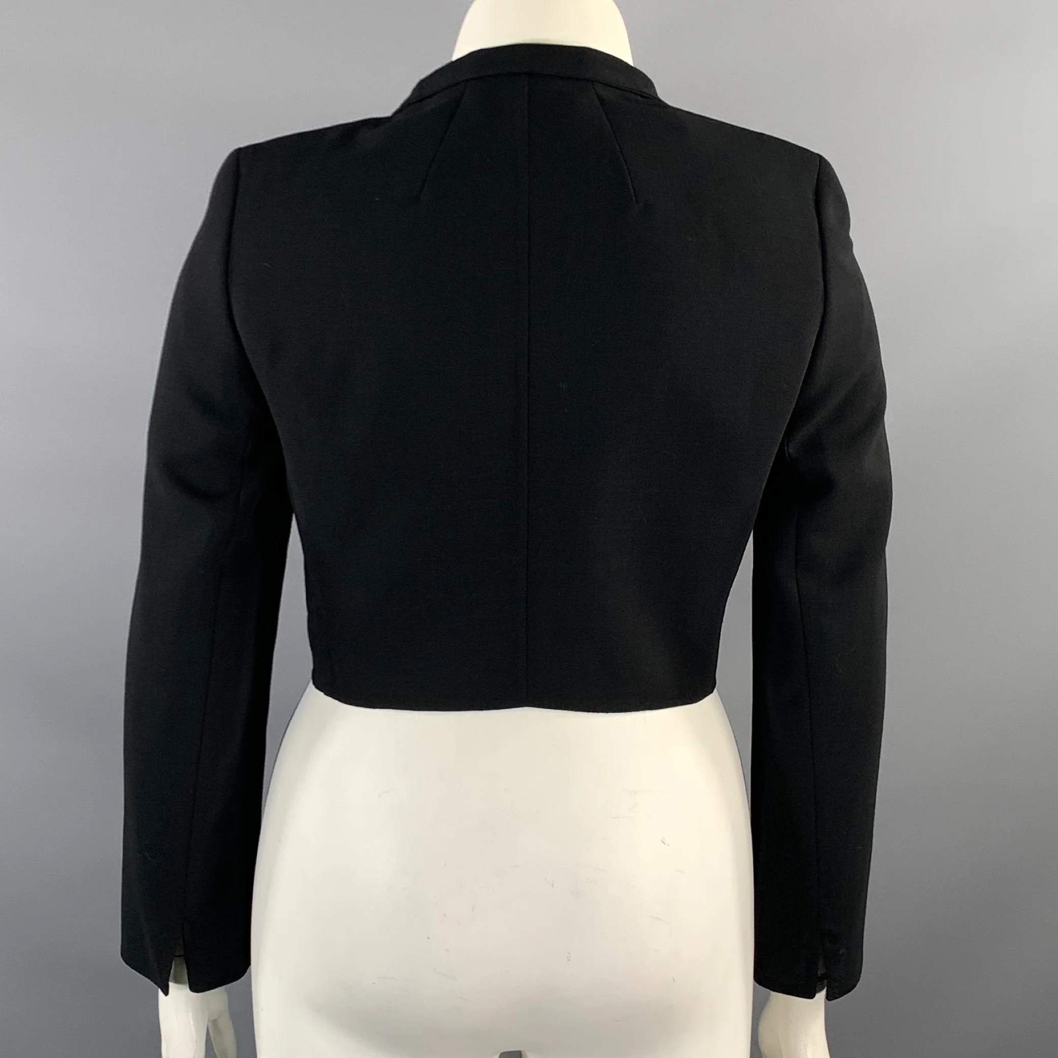 AKRIS Size 10 Black Solid Clasp Jacket Indoor Blazer - Image 3