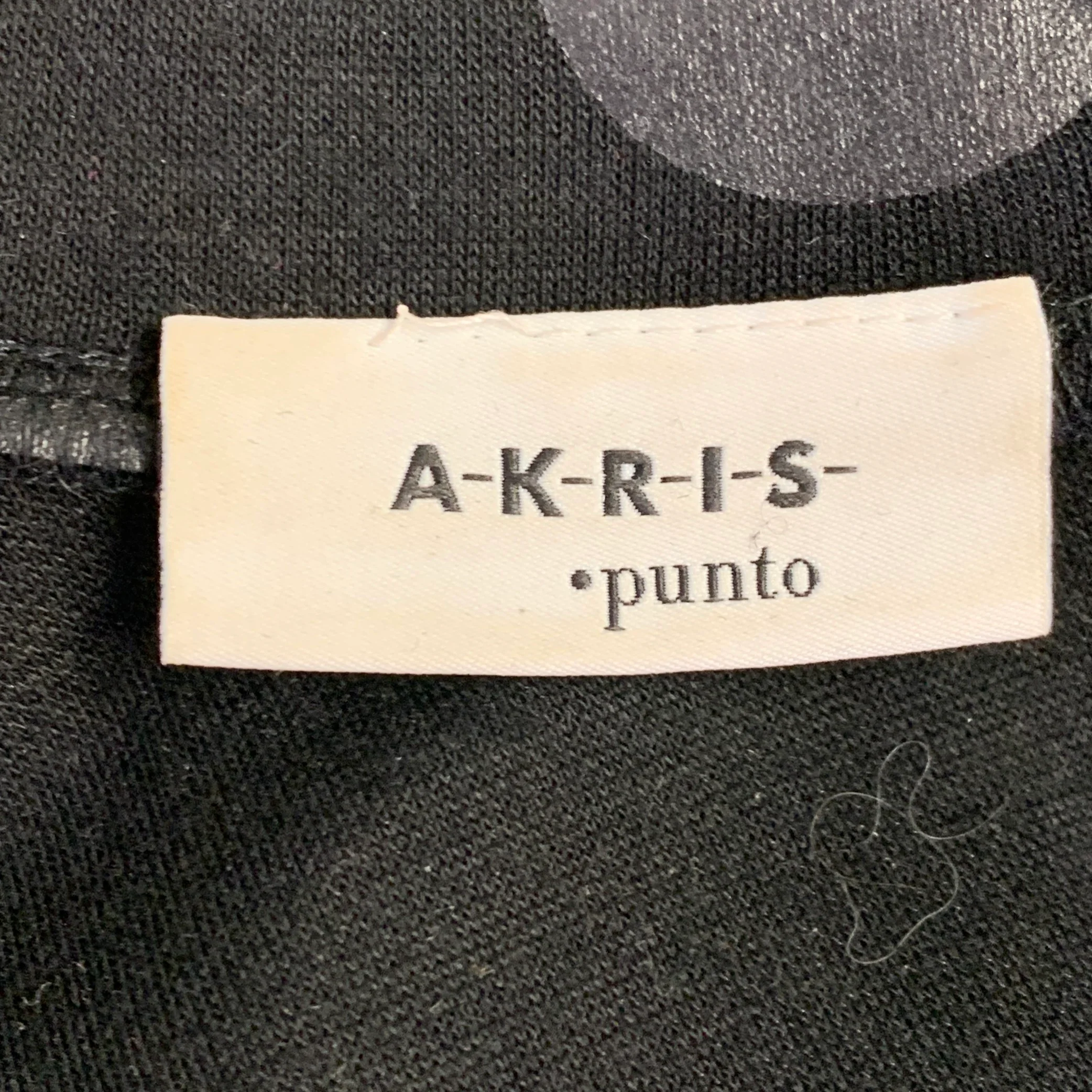 AKRIS Size 10 Black Viscose Blend Polka Dot Crew Neck T-Shirt - Image 4