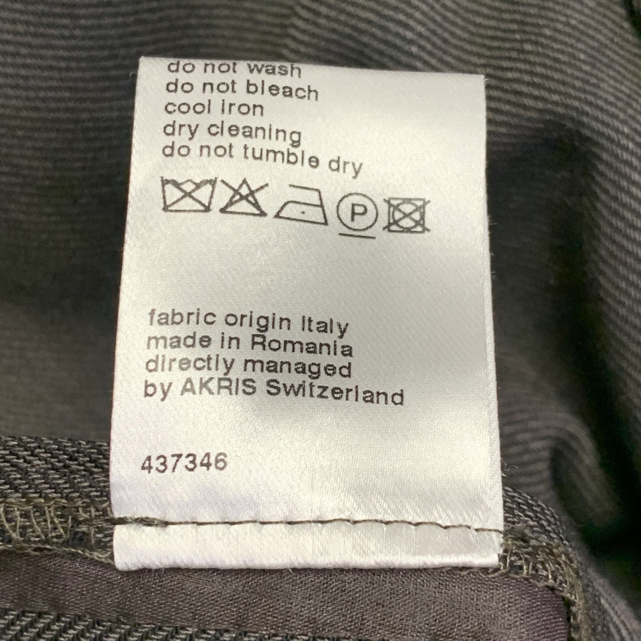 AKRIS Size 10 Grey Charcoal Wool Twill Peak Lapel Jacket Blazer - Image 9