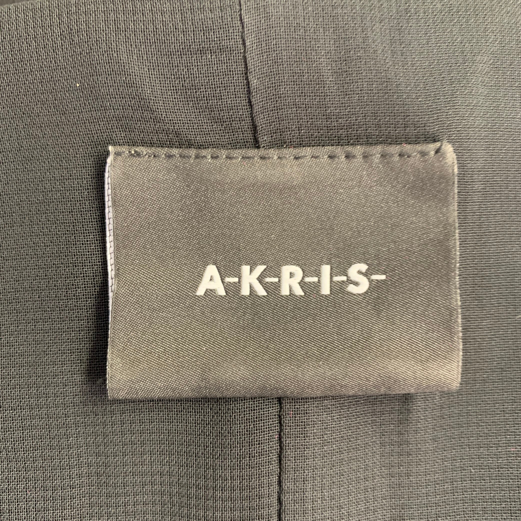 AKRIS Size 12 Black Wool Blend Sleeveless Tulip Dress - Image 4