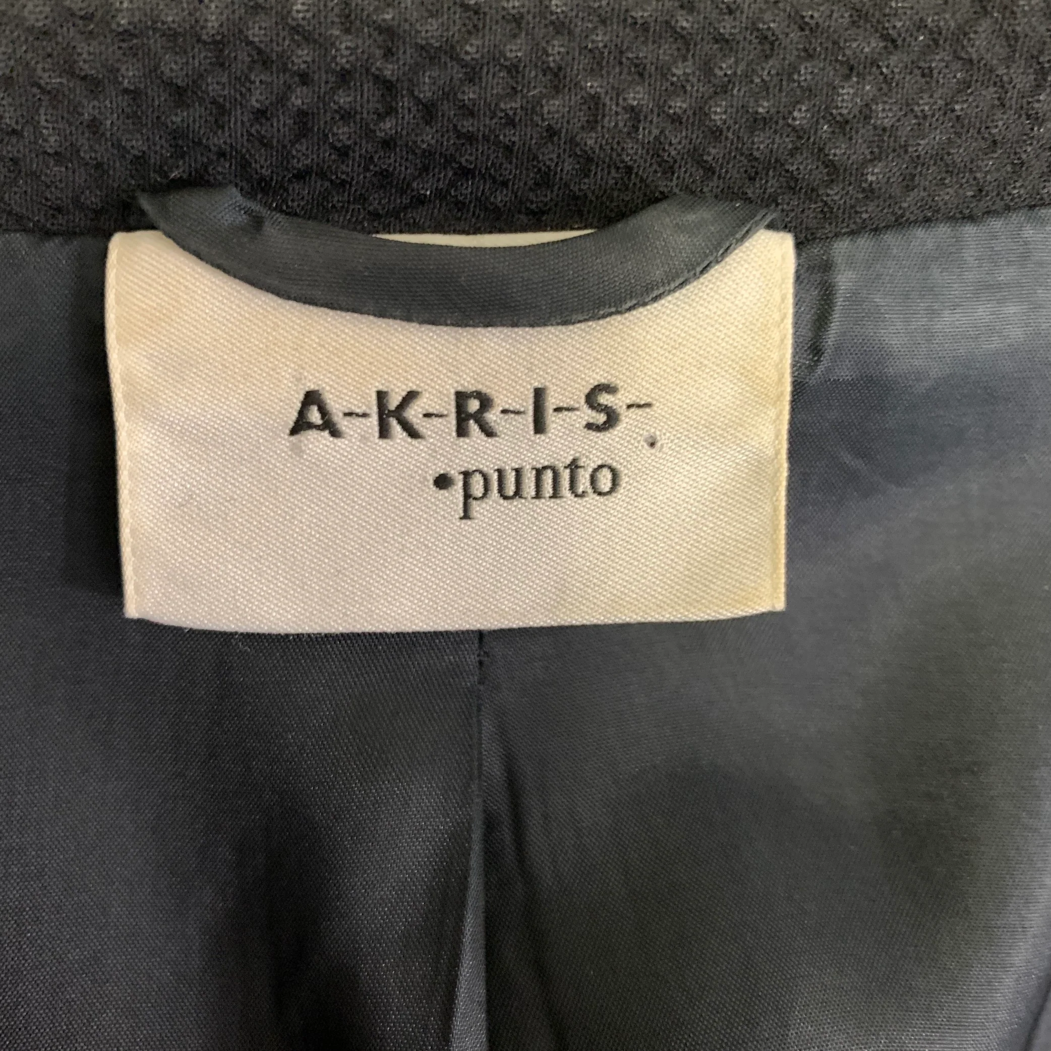 AKRIS Size 12 Black Wool Elastane Single Button Jacket - Image 4