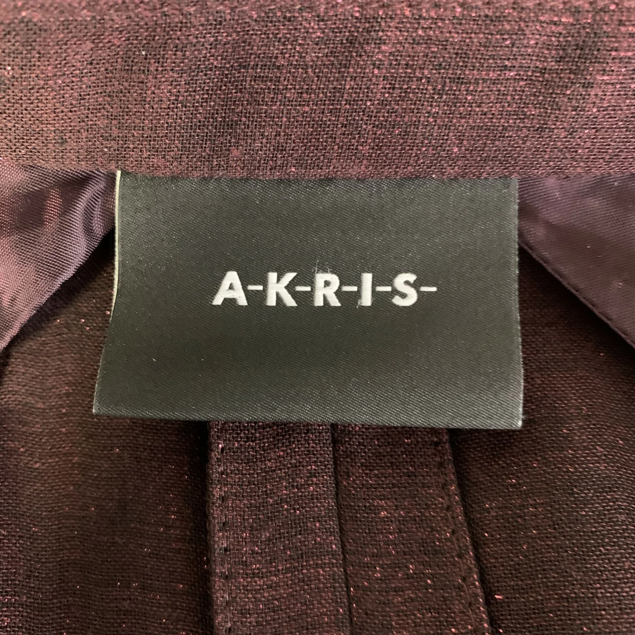 AKRIS Size 12 Burgundy Wool Polyester Sparkly Jacket - Image 5