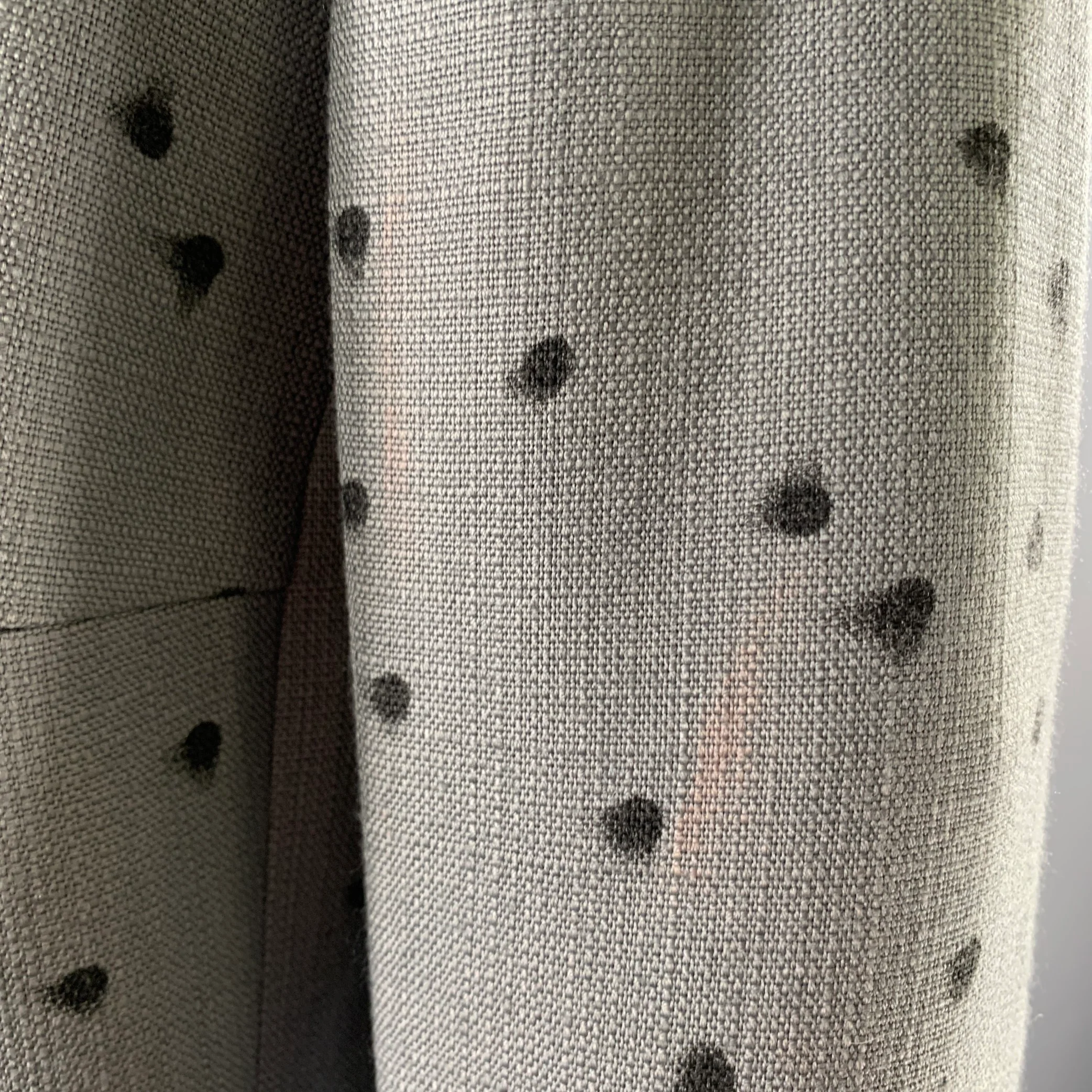 AKRIS Size 12 Grey Black Viscose Wool Spotted Cropped Blazer - Image 6