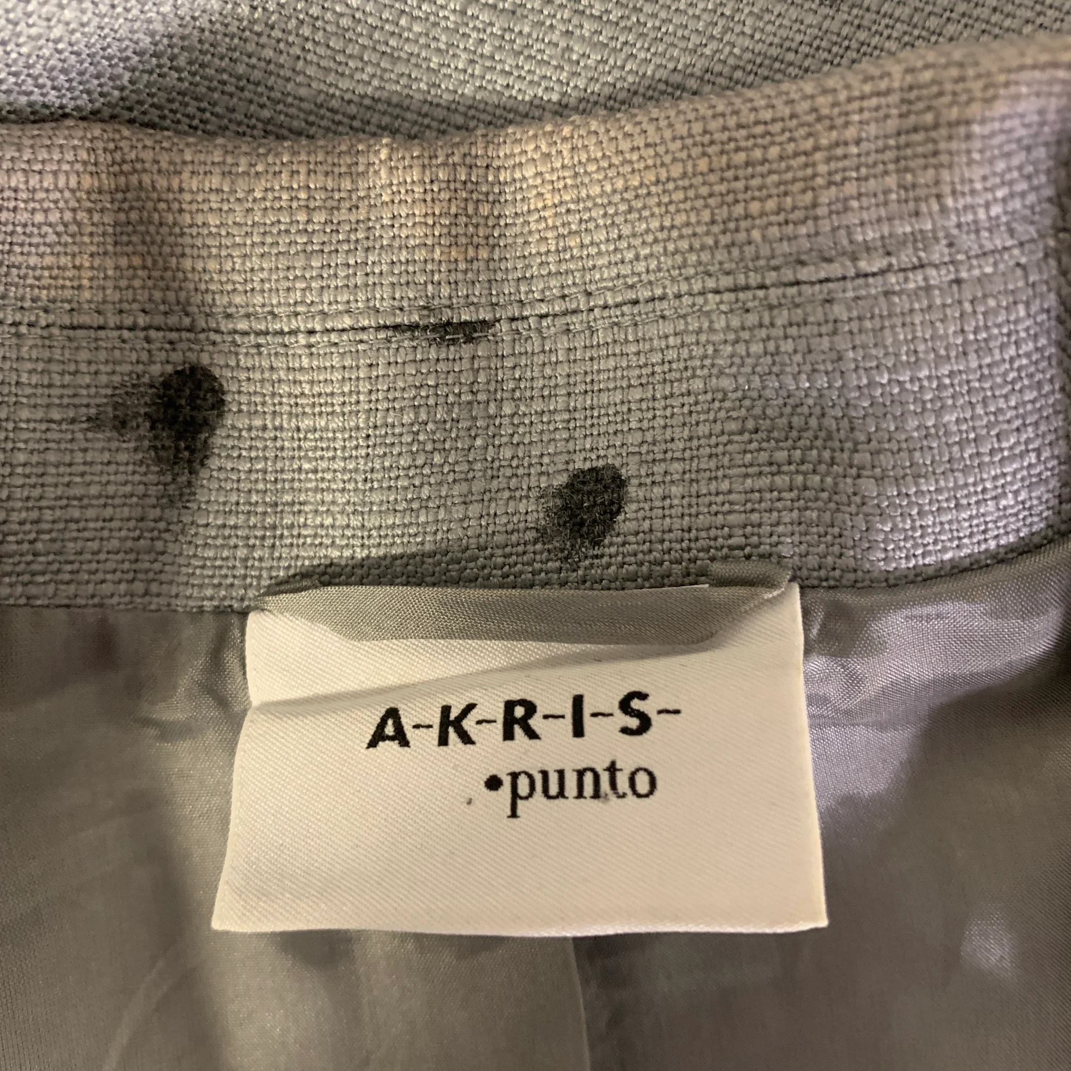 AKRIS Size 12 Grey Black Viscose Wool Spotted Cropped Blazer - Image 8