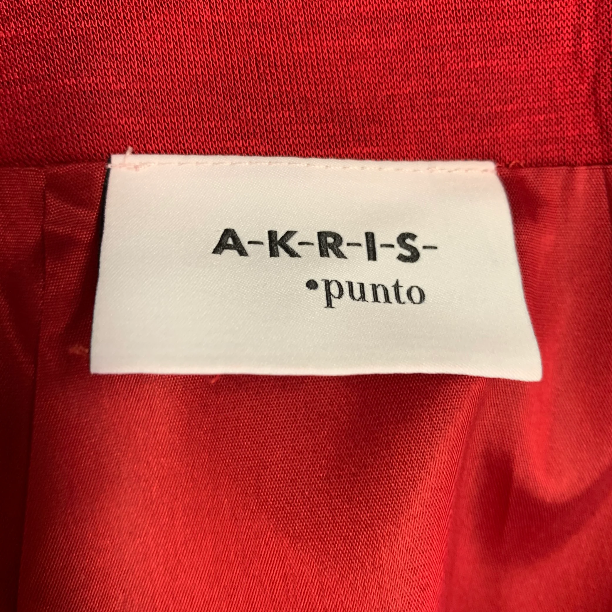 AKRIS Size 4 Red Viscose Two Tone Pencil Mini Skirt - Image 3
