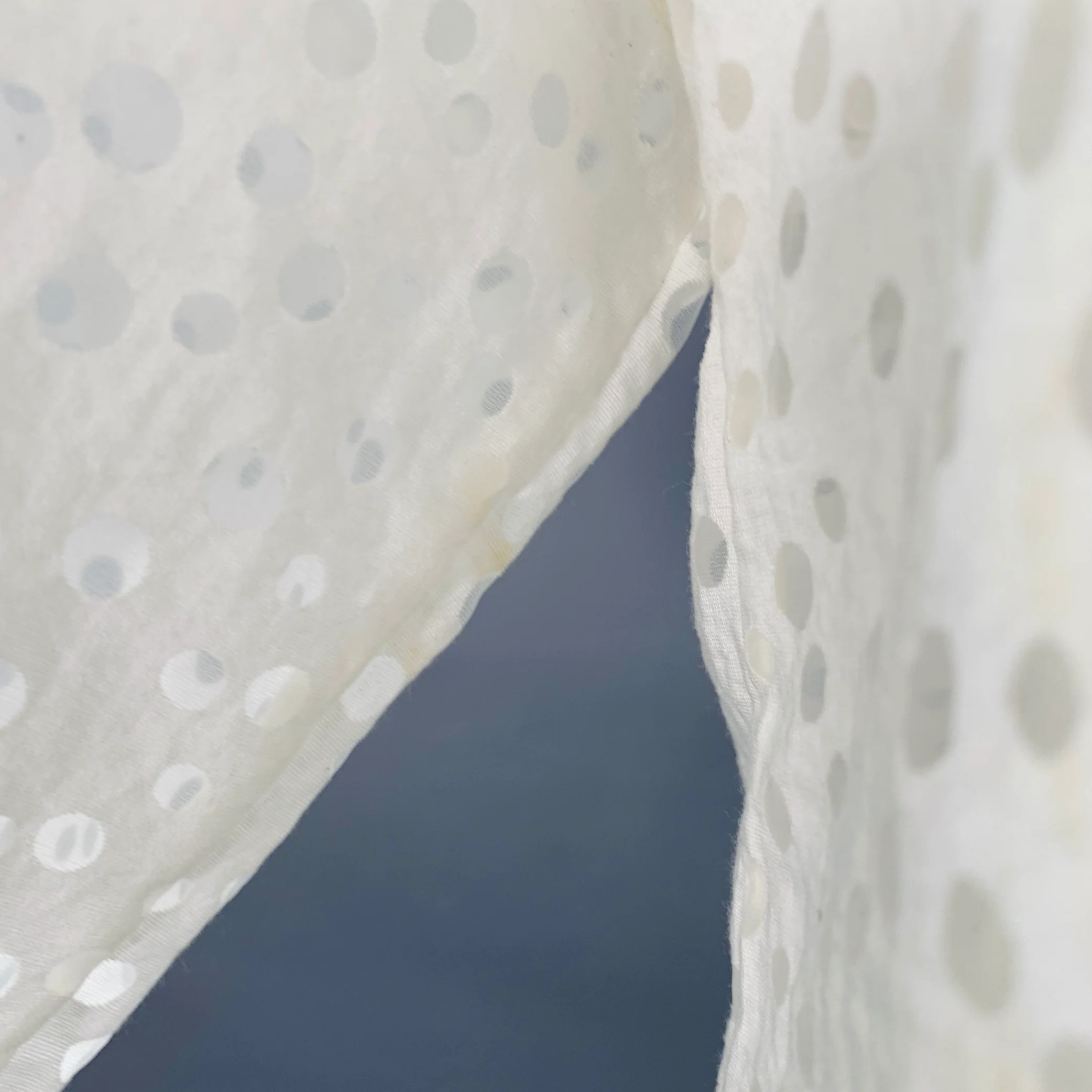 AKRIS Size 6 White Viscose Blend Dots Short Sleeve Crew Neck Casual Top - Image 5