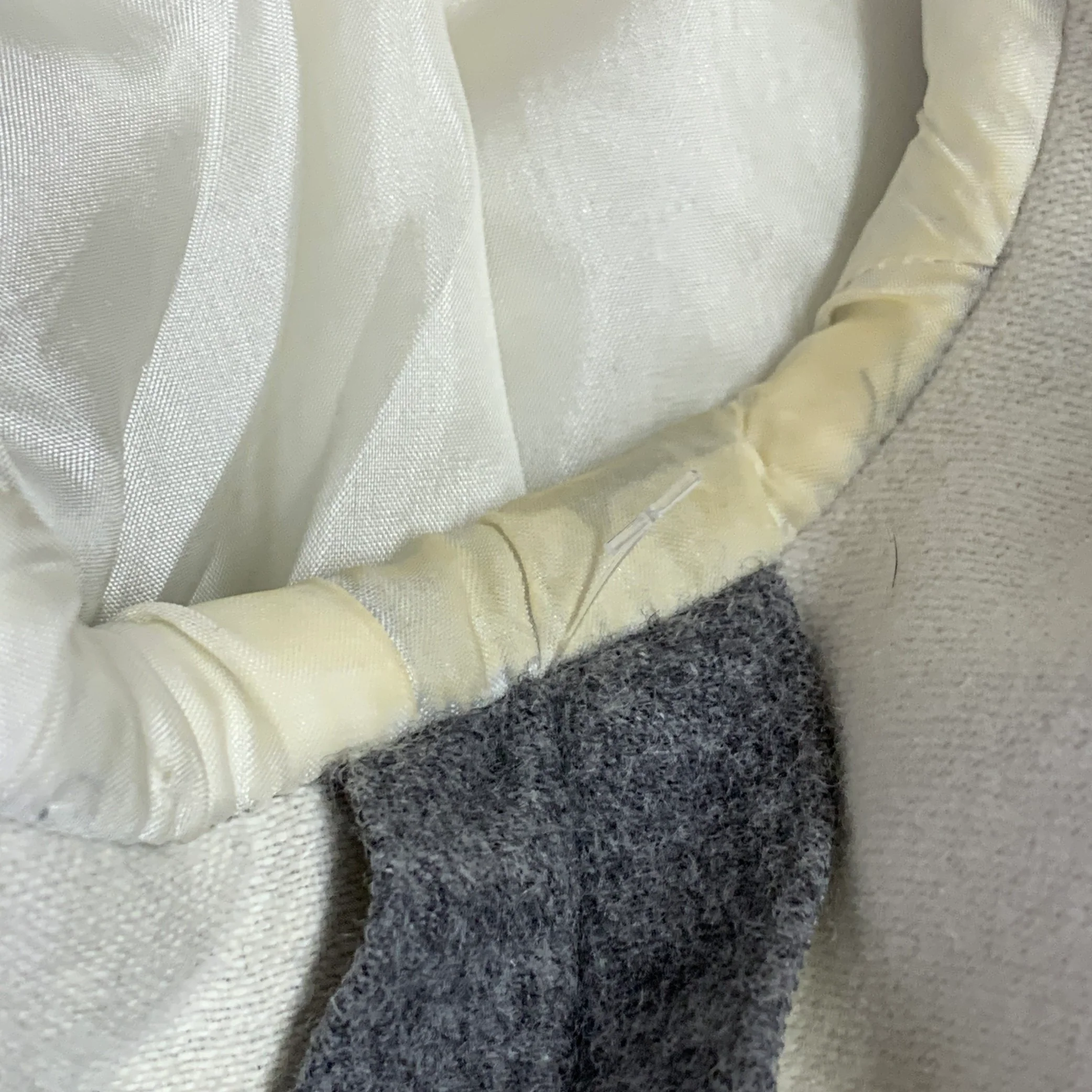 AKRIS Size 8 Grey Cream Two Tone Snaps Jacket Blazer - Image 8
