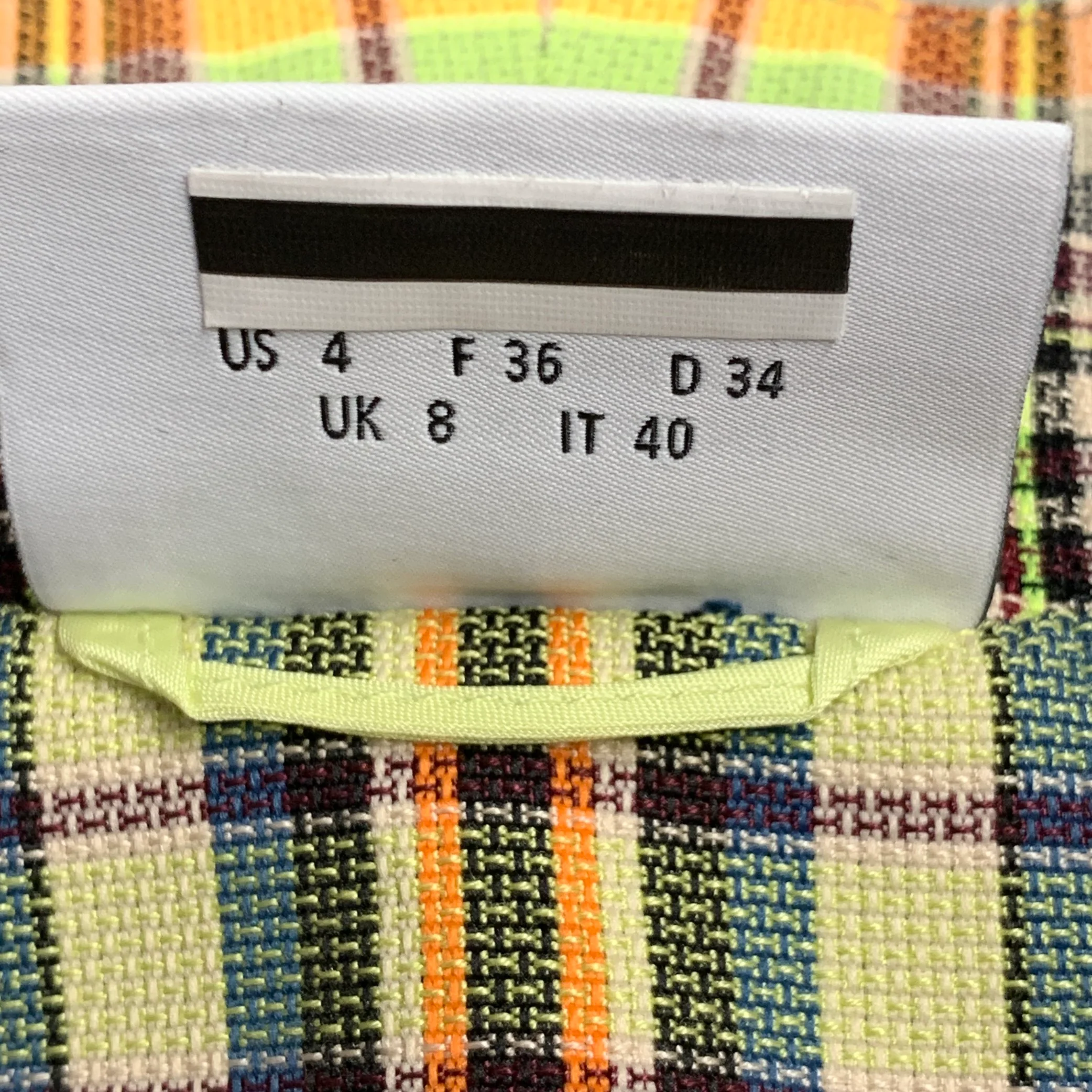 AKRIS Size S Multi Color Polyester Cotton Plaid Snaps Jacket Shorts Set - Image 7