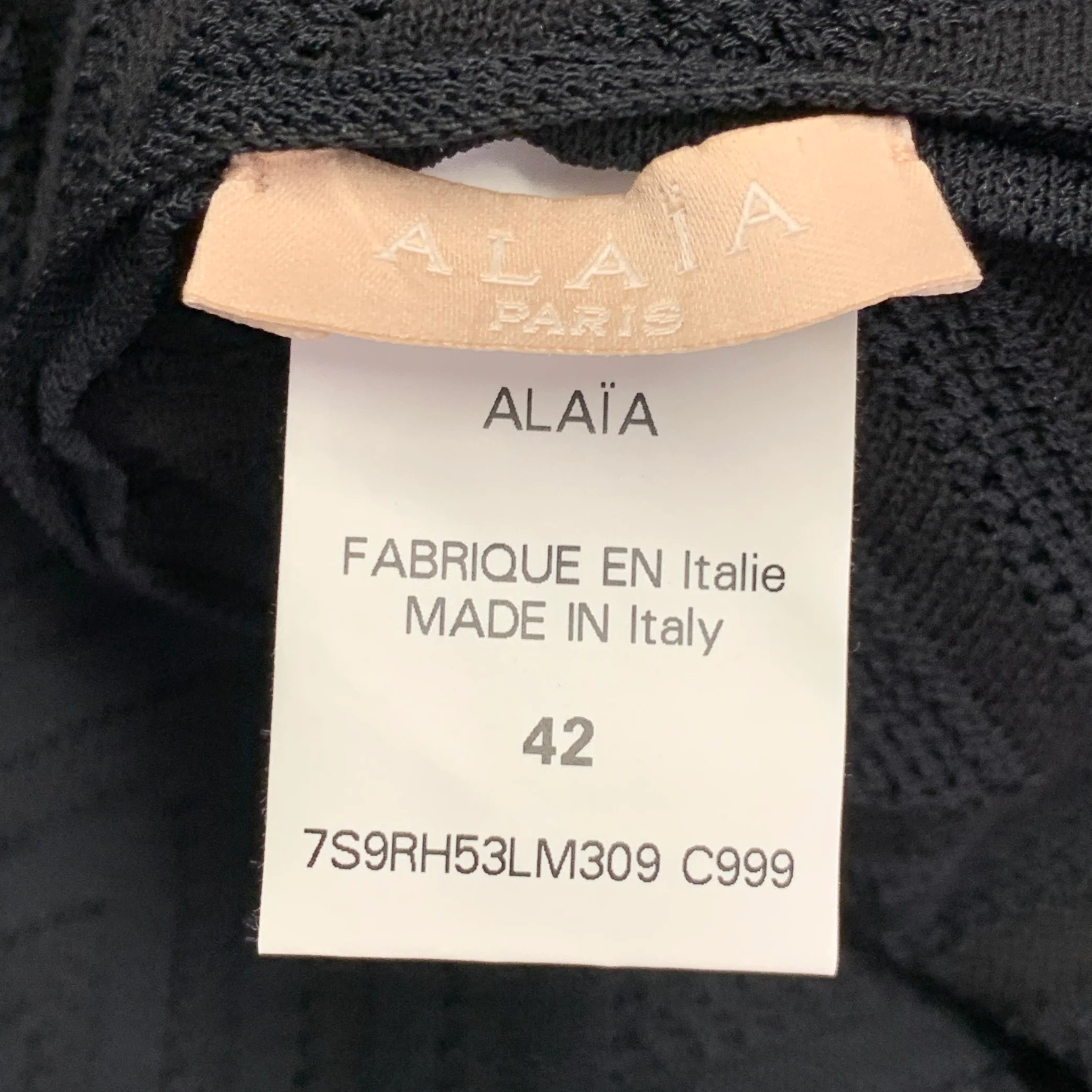 ALAIA Size 10 Black Viscose Blend Zig Zag Sleeveless Long Evening Gown - Image 6