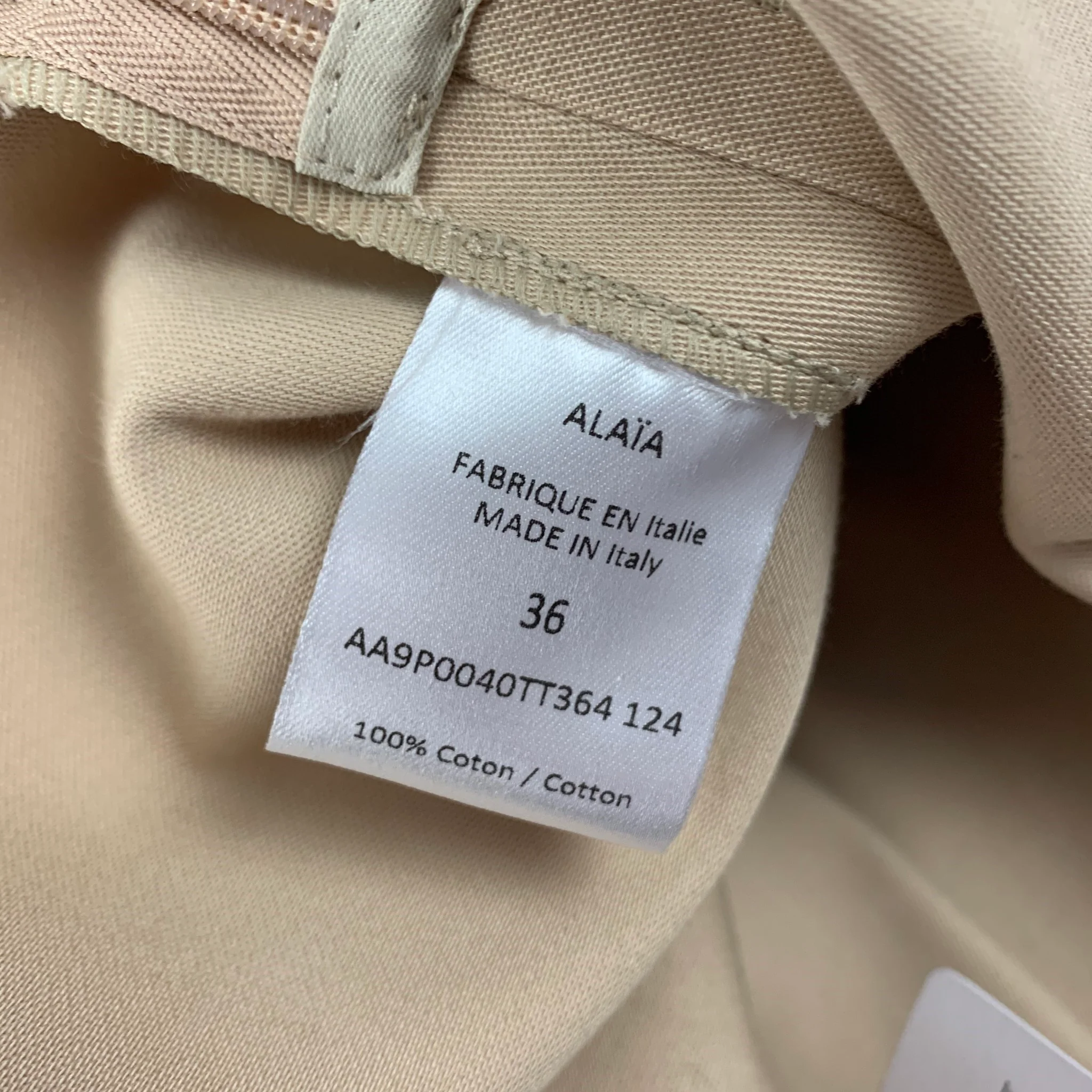 ALAIA Size 4 Beige Cotton High Waisted Dress Pants - Image 3