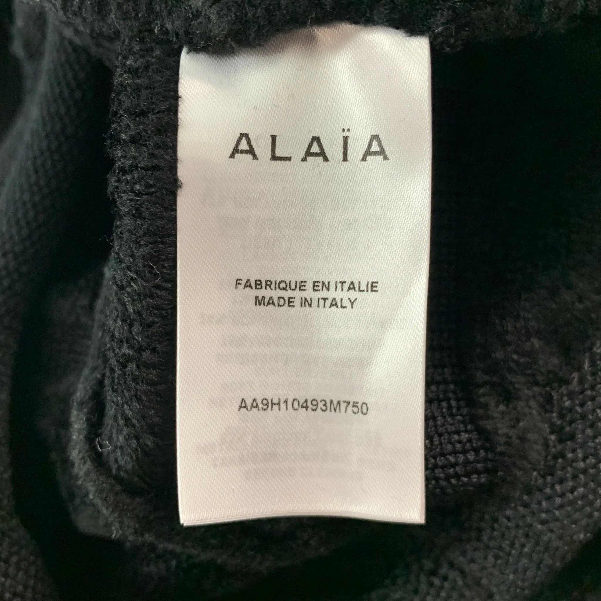 ALAIA Size 4 Black Viscose Polyamide Velvet Cropped Pullover - Image 8