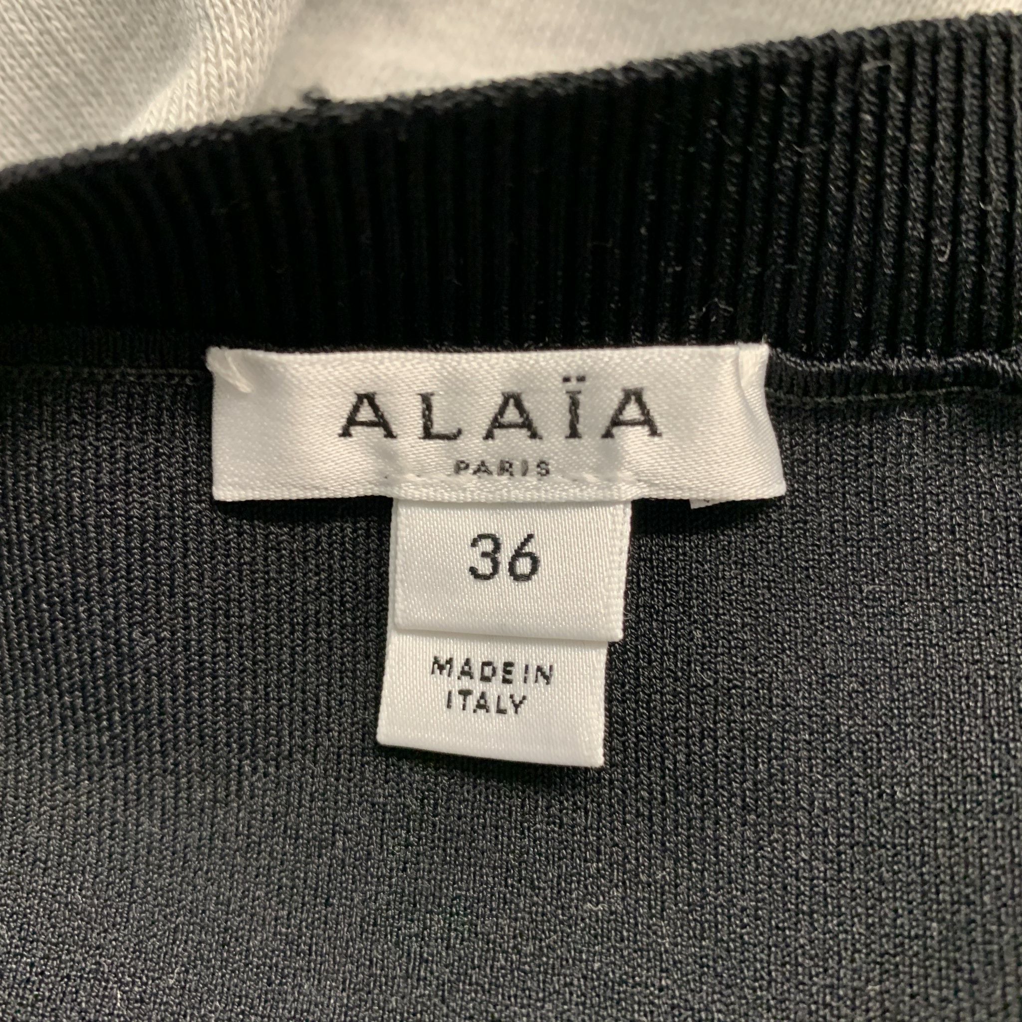 ALAIA Size 4 Grey Black Cotton Ruched Mid-Calf Skirt - Image 6