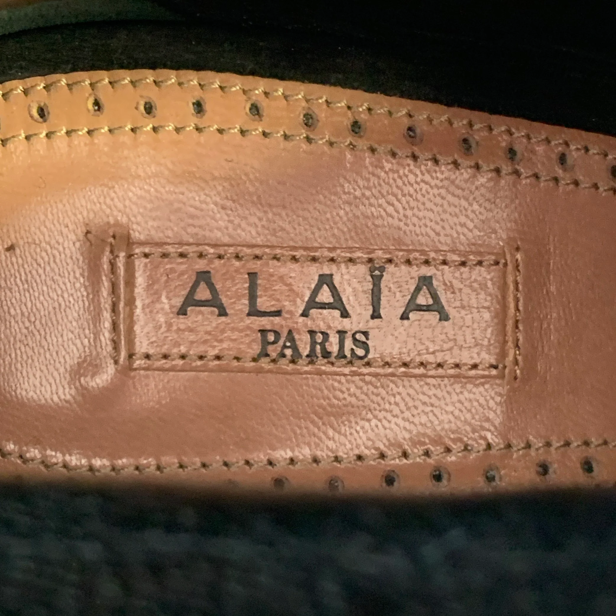 ALAIA Size 7.5 Black Grey Studded Suede Back Zipper Stiletto Booties - Image 7