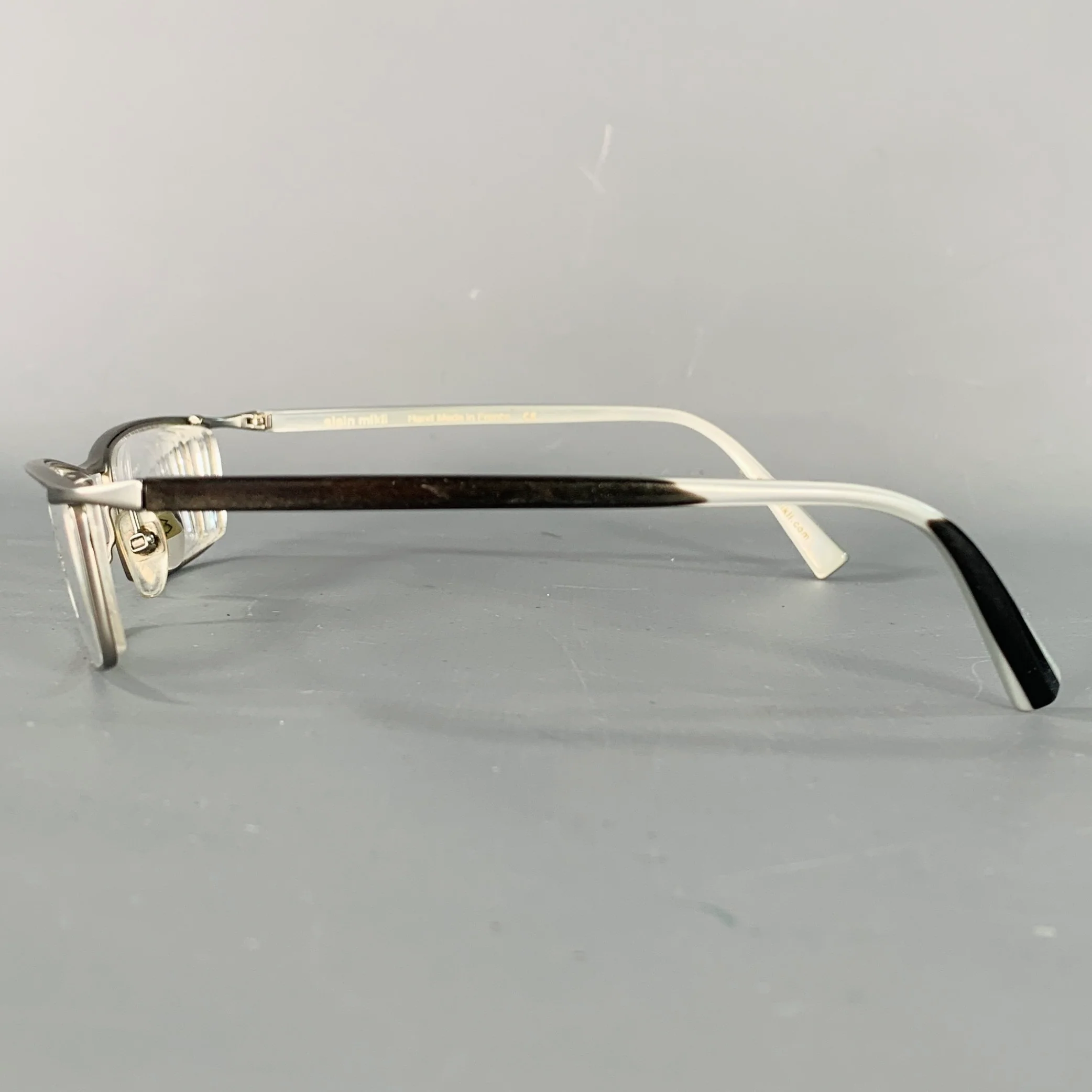 ALAIN MIKLI Silver Metal Acetate Eyewear Readers - Image 4