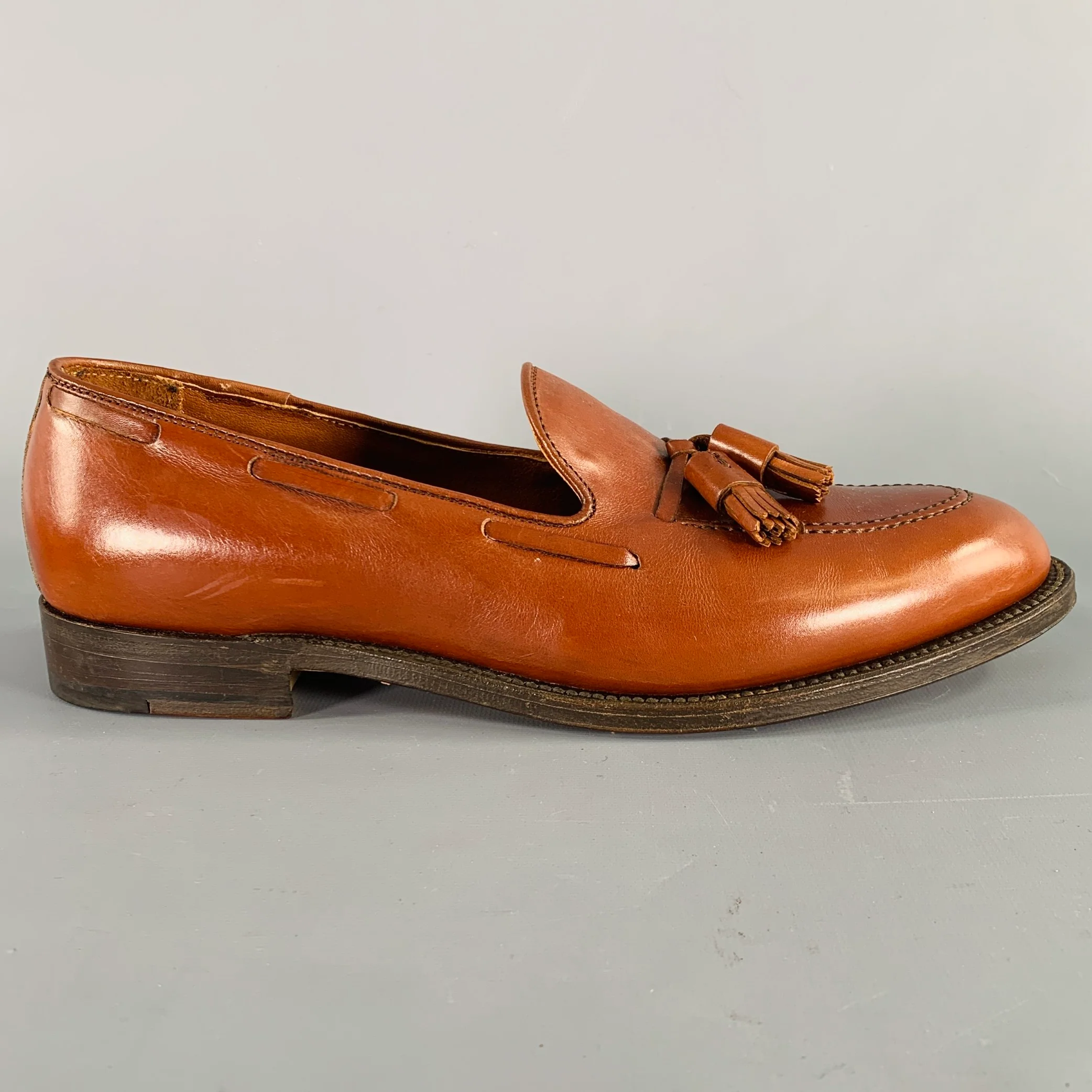 ALDEN Size 10 Brown Leather Tassels Loafers - Image 2