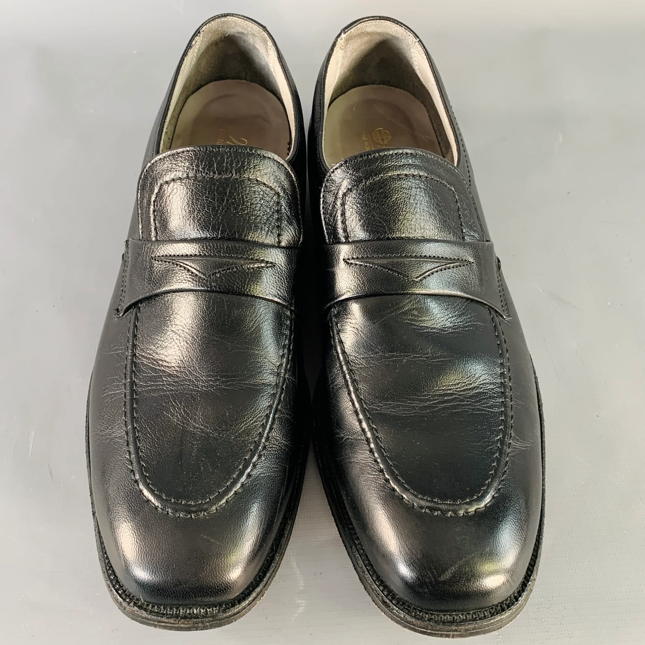 ALDEN Size 11 Black Leather Low Top Penny Loafers - Image 4