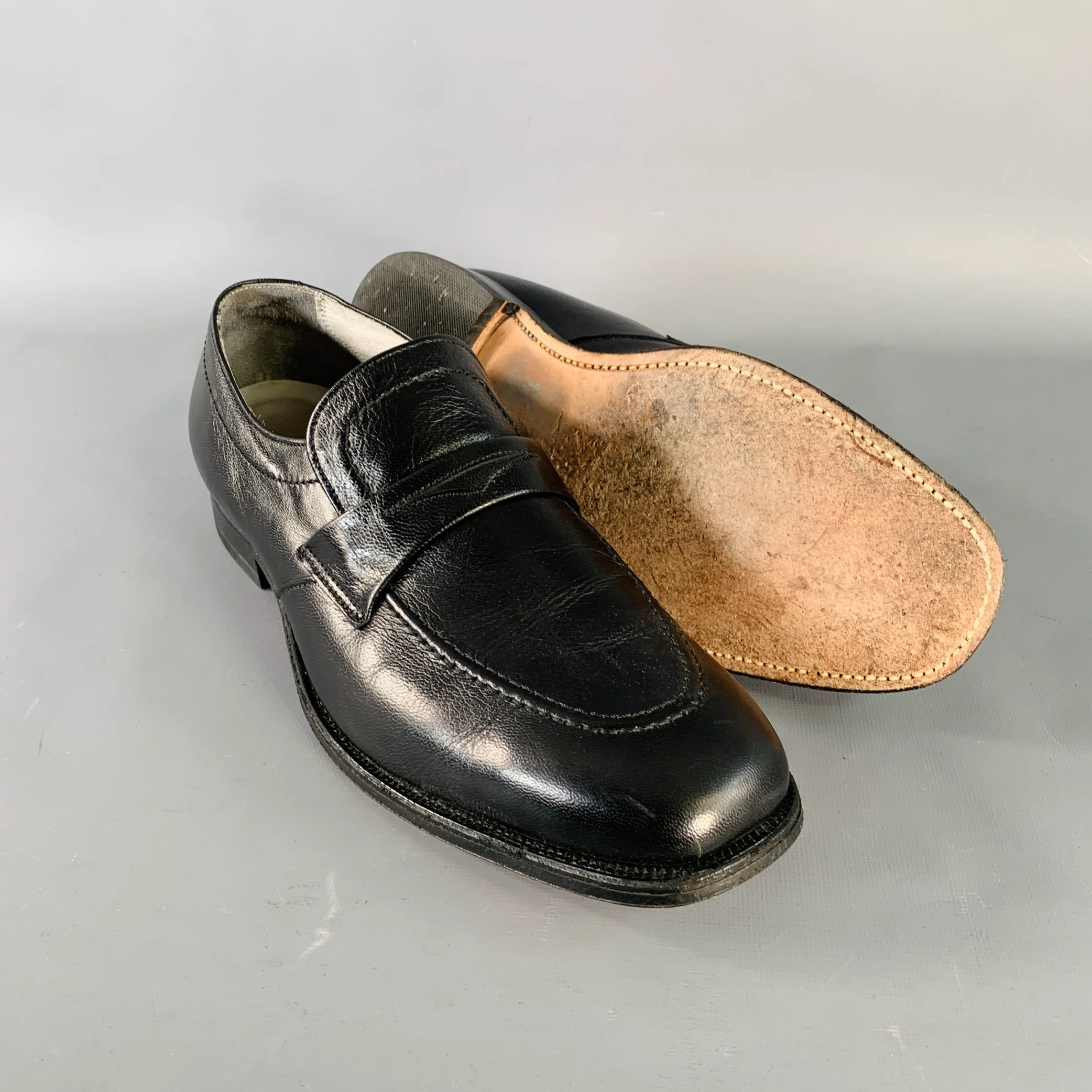 ALDEN Size 11 Black Leather Low Top Penny Loafers - Image 5